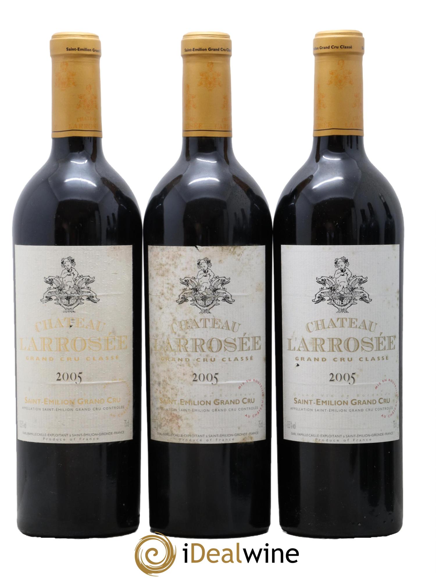 Château l' Arrosée Grand Cru Classé 2005 - Lot of 3 bottles - 0