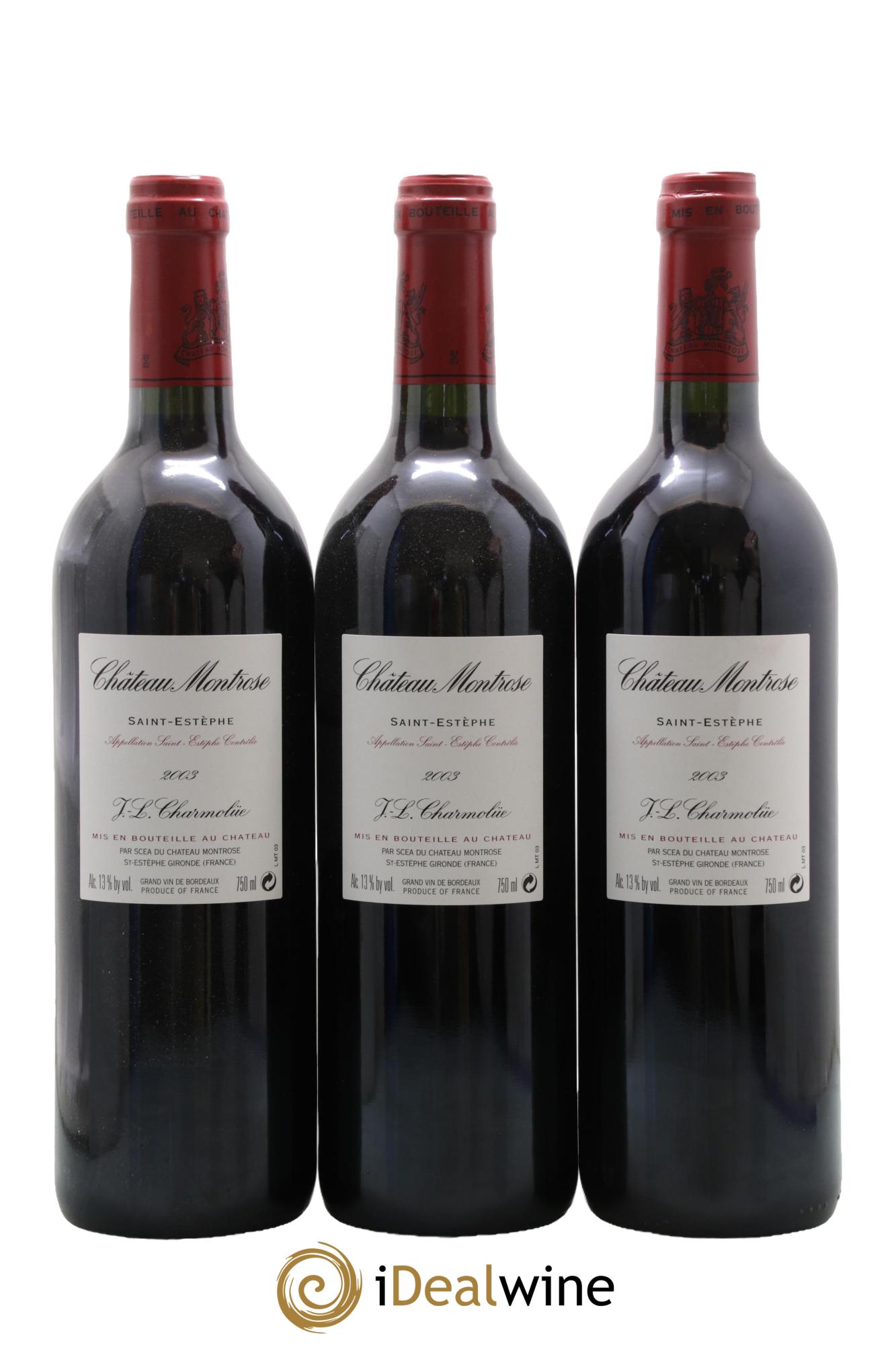 Château Montrose 2ème Grand Cru Classé 2003 - Lot de 3 bouteilles - 1