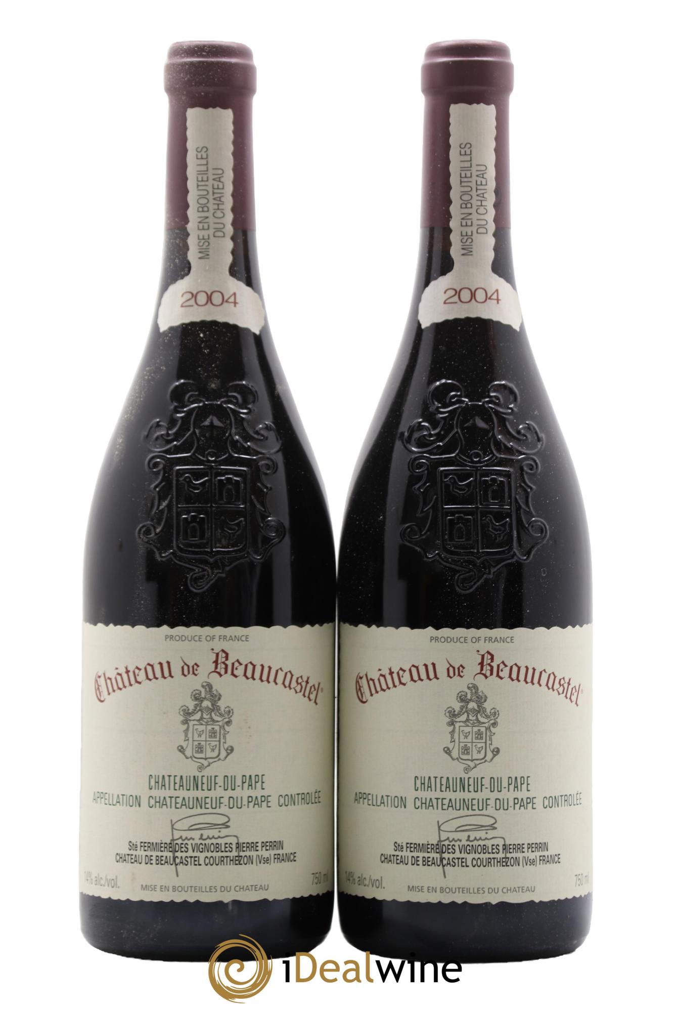 Châteauneuf-du-Pape Château de Beaucastel Famille Perrin 2004 - Lot de 2 bouteilles - 0