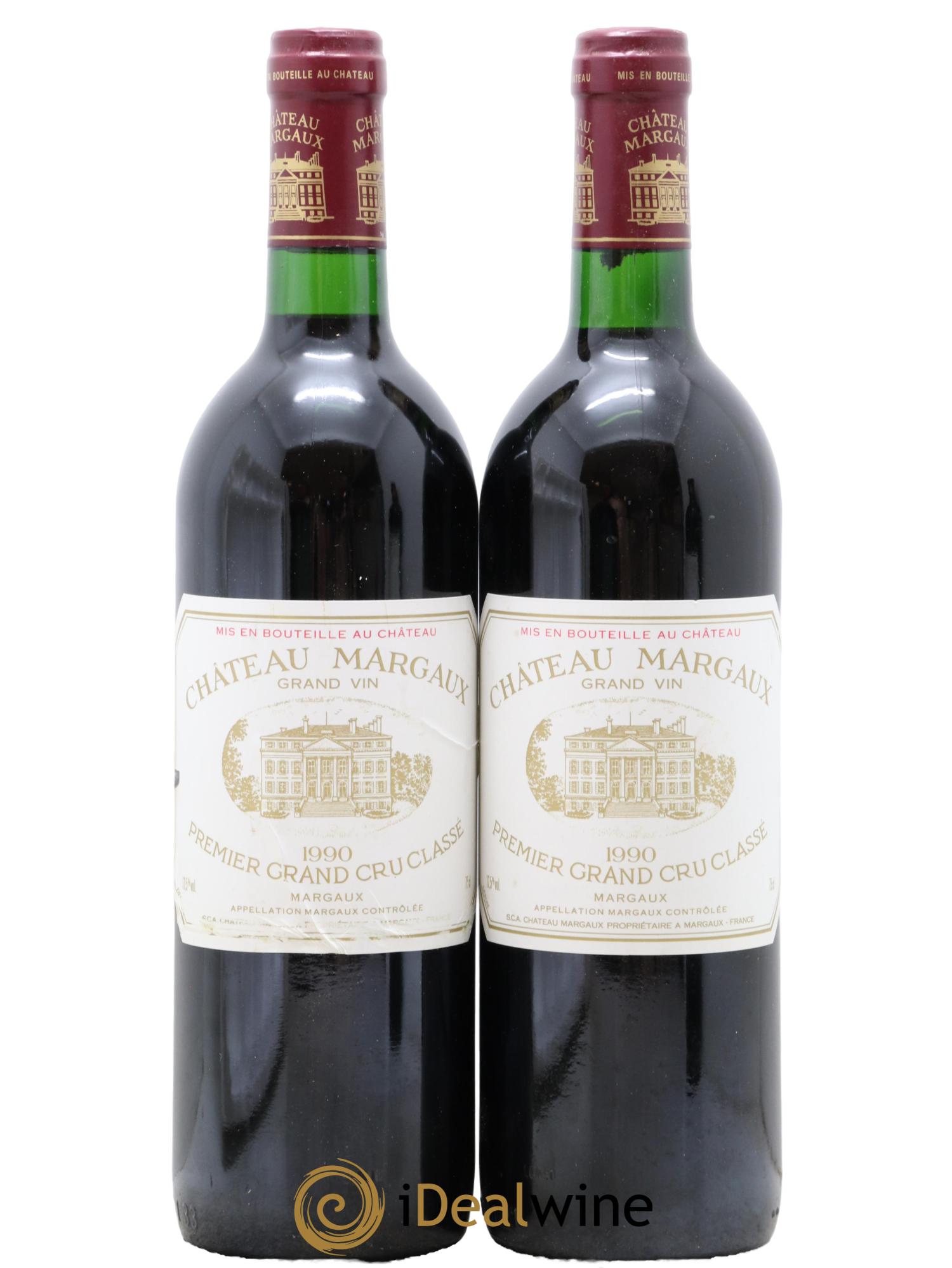 Château Margaux 1er Grand Cru Classé  1990 - Lotto di 2 bottiglie - 0