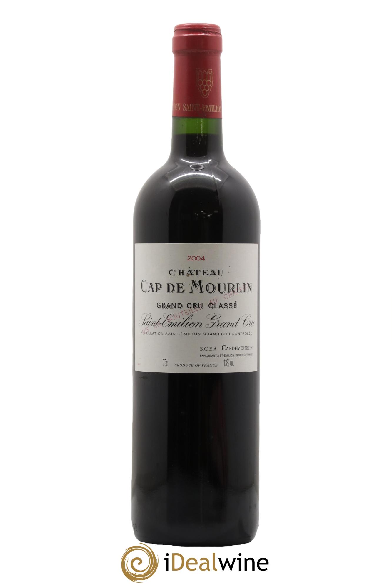 Château Cap de Mourlin Grand Cru Classé 2004 - Lot de 1 bouteille - 0