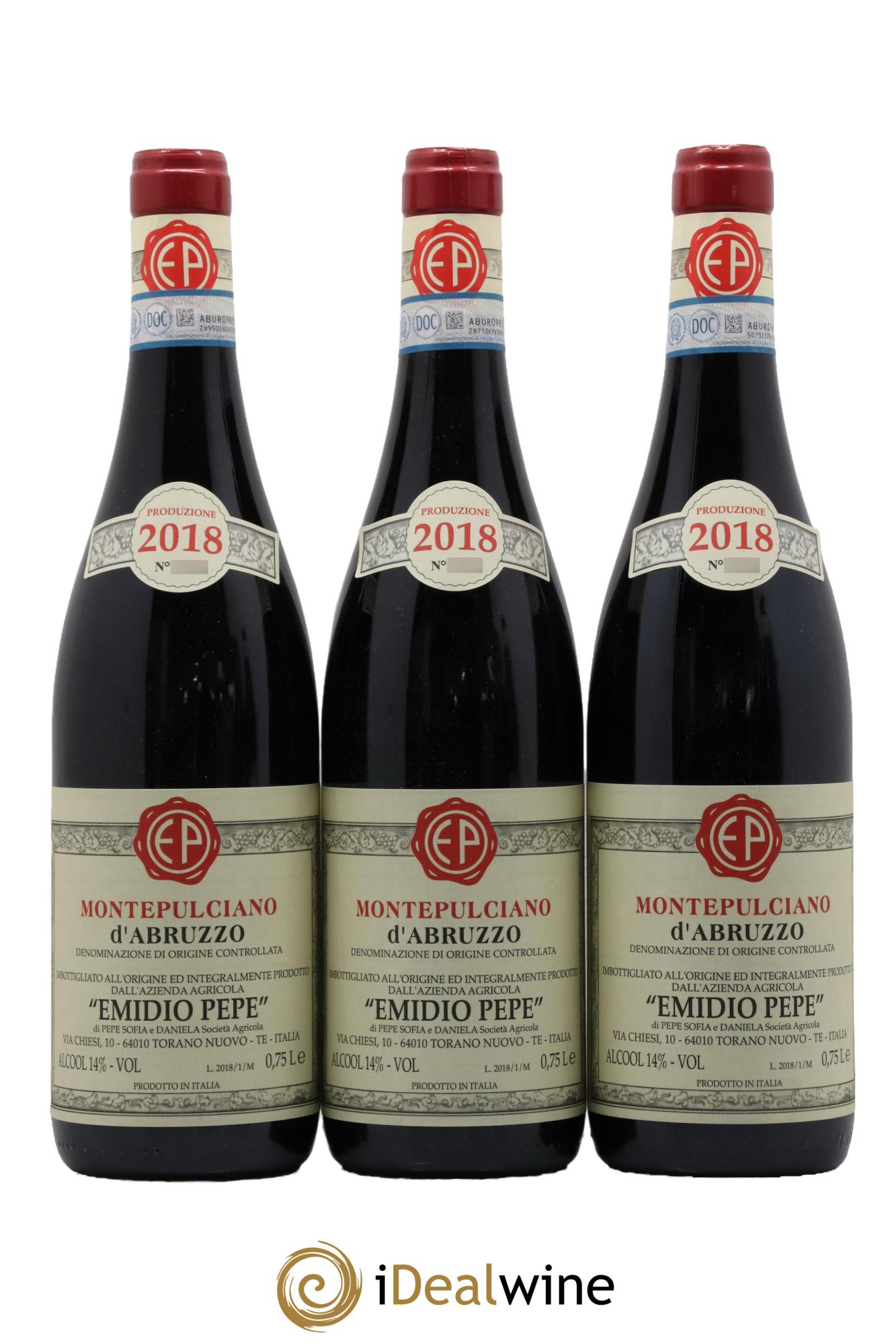 Montepulciano d'Abruzzo DOC Emidio Pepe 2018 - Lot de 3 bouteilles - 0