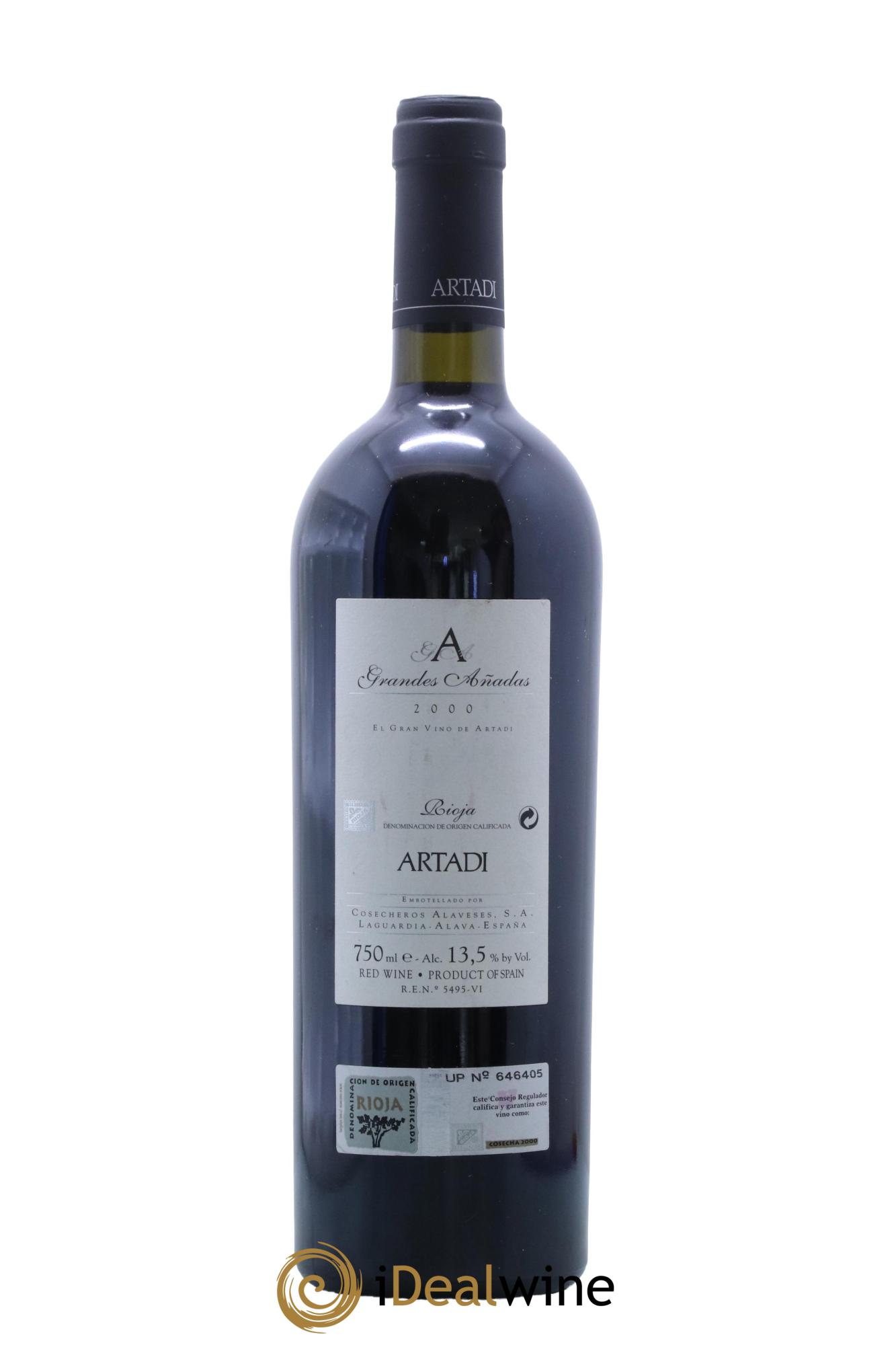 Rioja DOCA Grandes Anadas Artadi 2000 - Posten von 1 Flasche - 1