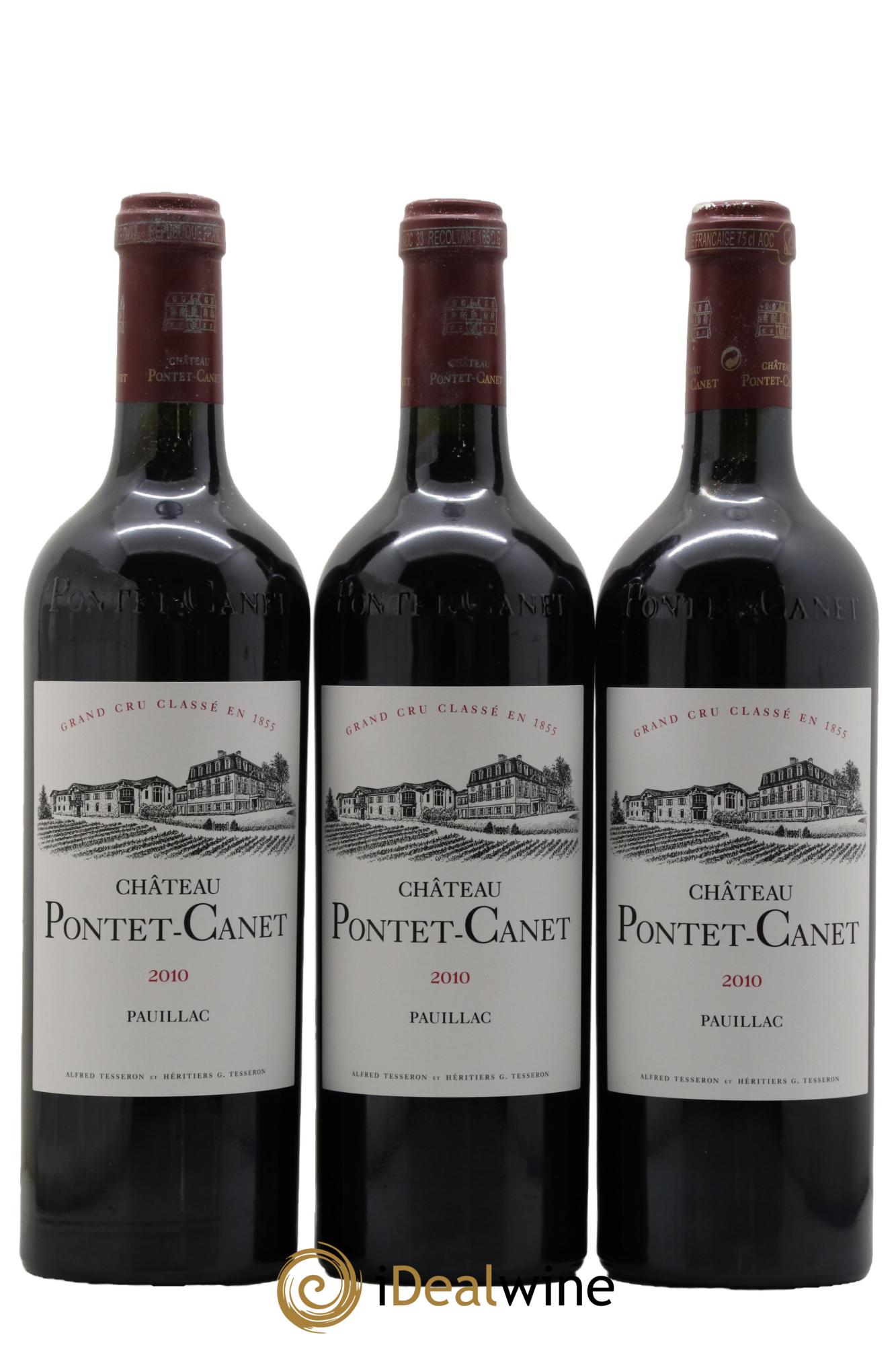 Château Pontet Canet 5ème Grand Cru Classé 2010 - Lotto di 3 bottiglie - 0