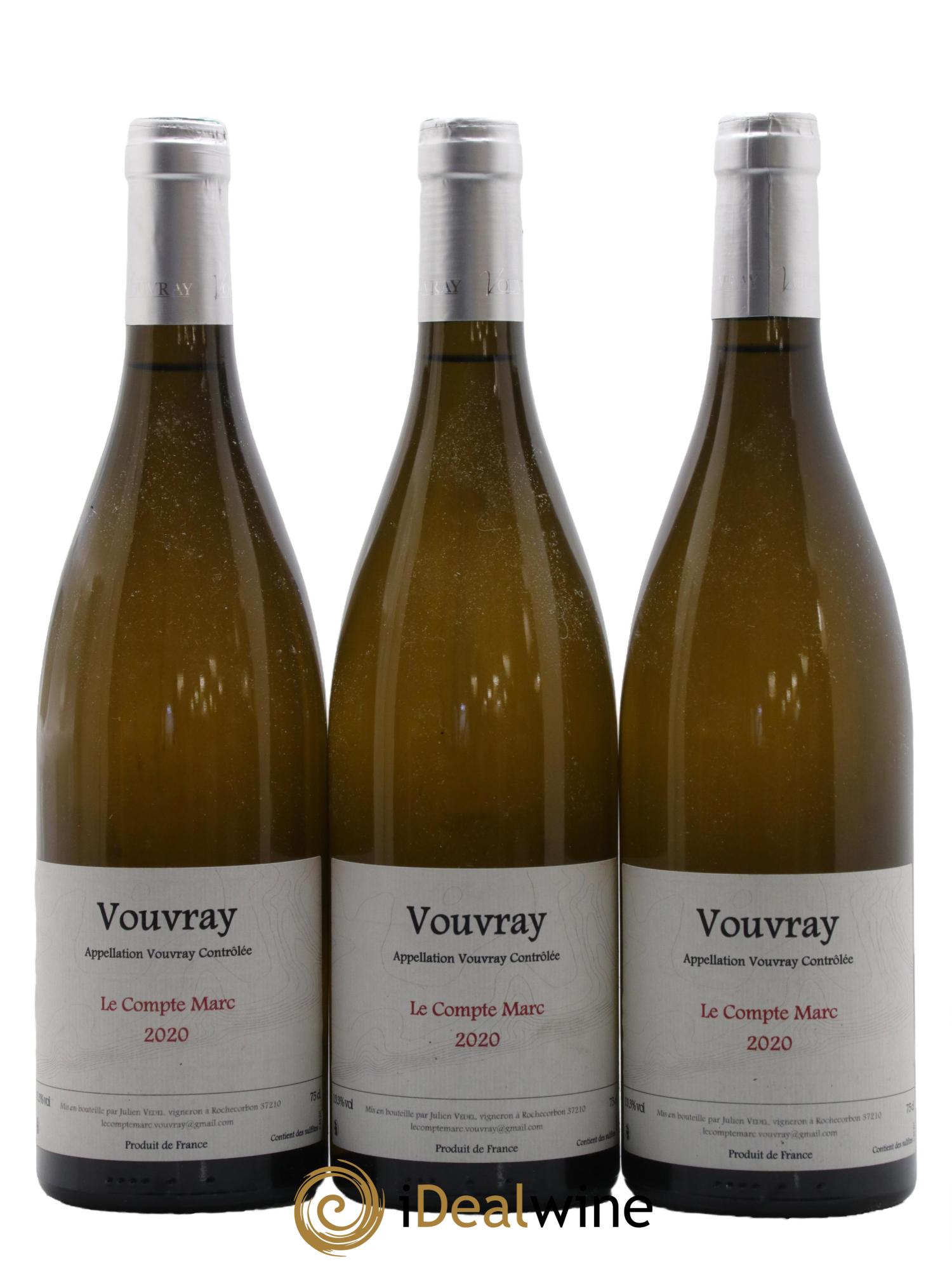 Vouvray Le Compte Marc Julien Vedel 2020 - Lot of 3 bottles - 0