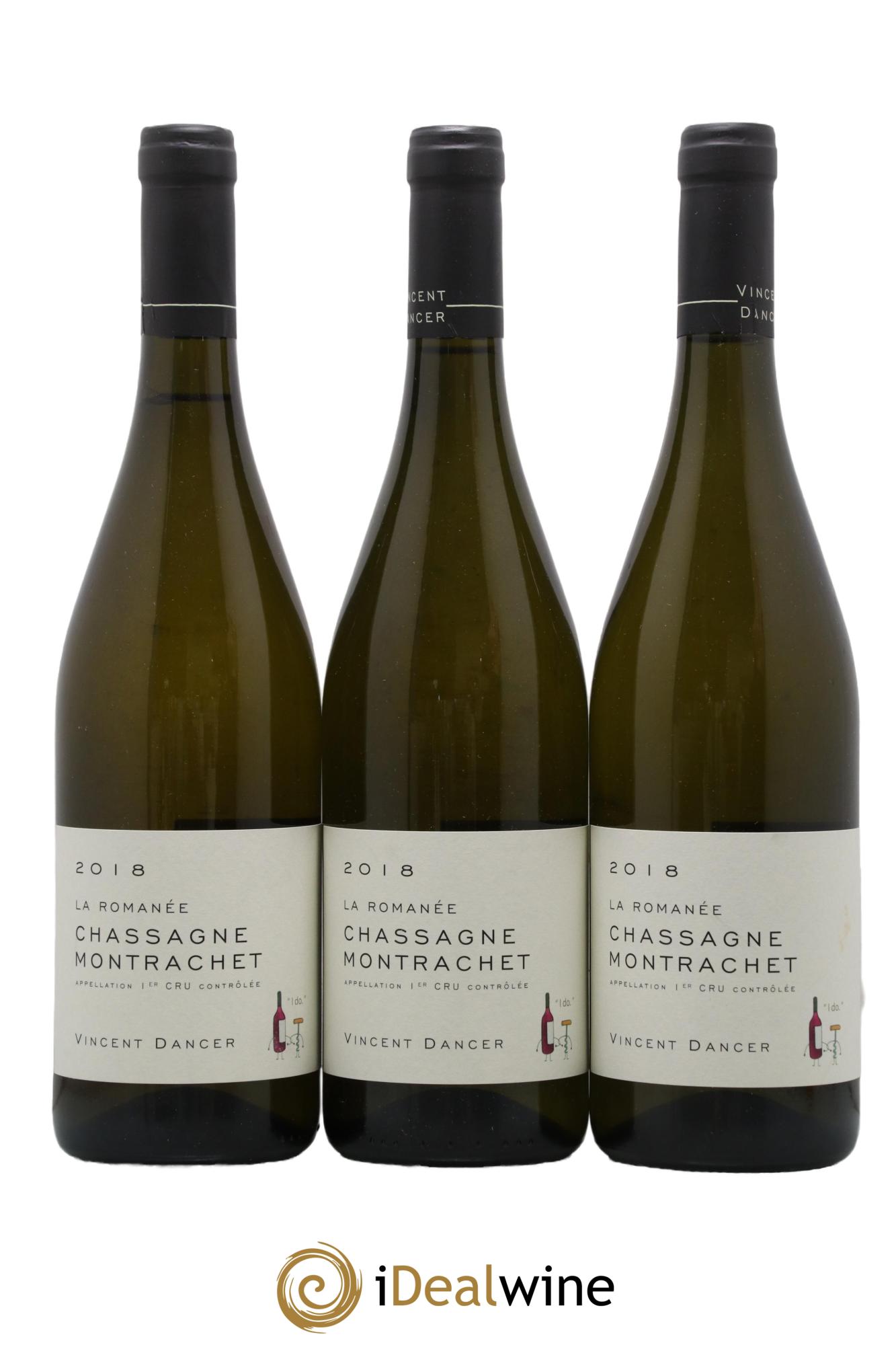 Chassagne-Montrachet 1er Cru La Romanée Vincent Dancer 2018 - Posten von 3 Flaschen - 0