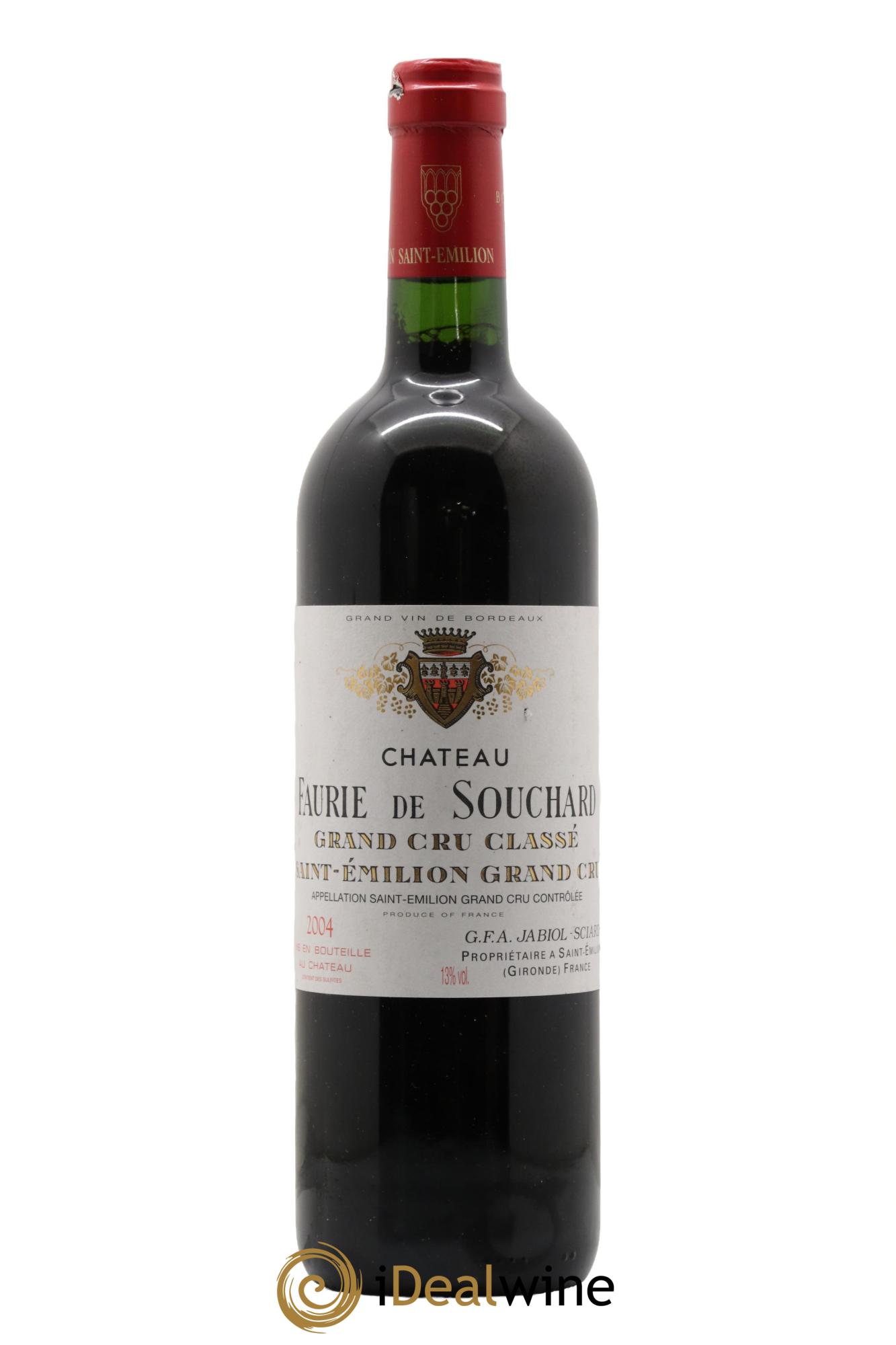 Château Faurie de Souchard Grand Cru Classé 2004 - Lot de 1 bouteille - 0