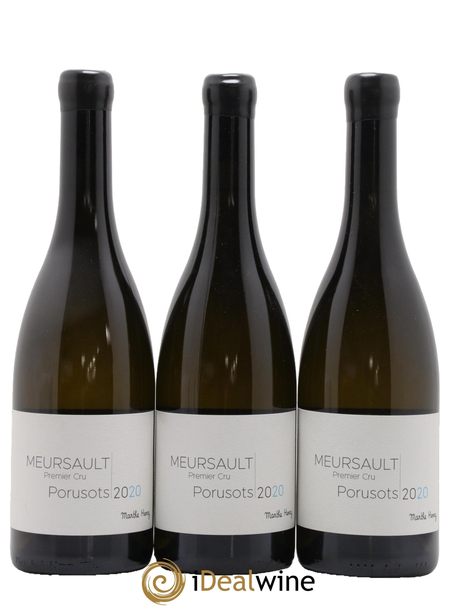 Meursault 1er Cru Porusots Boillot Marthe Henry 2020 - Lotto di 3 bottiglie - 0