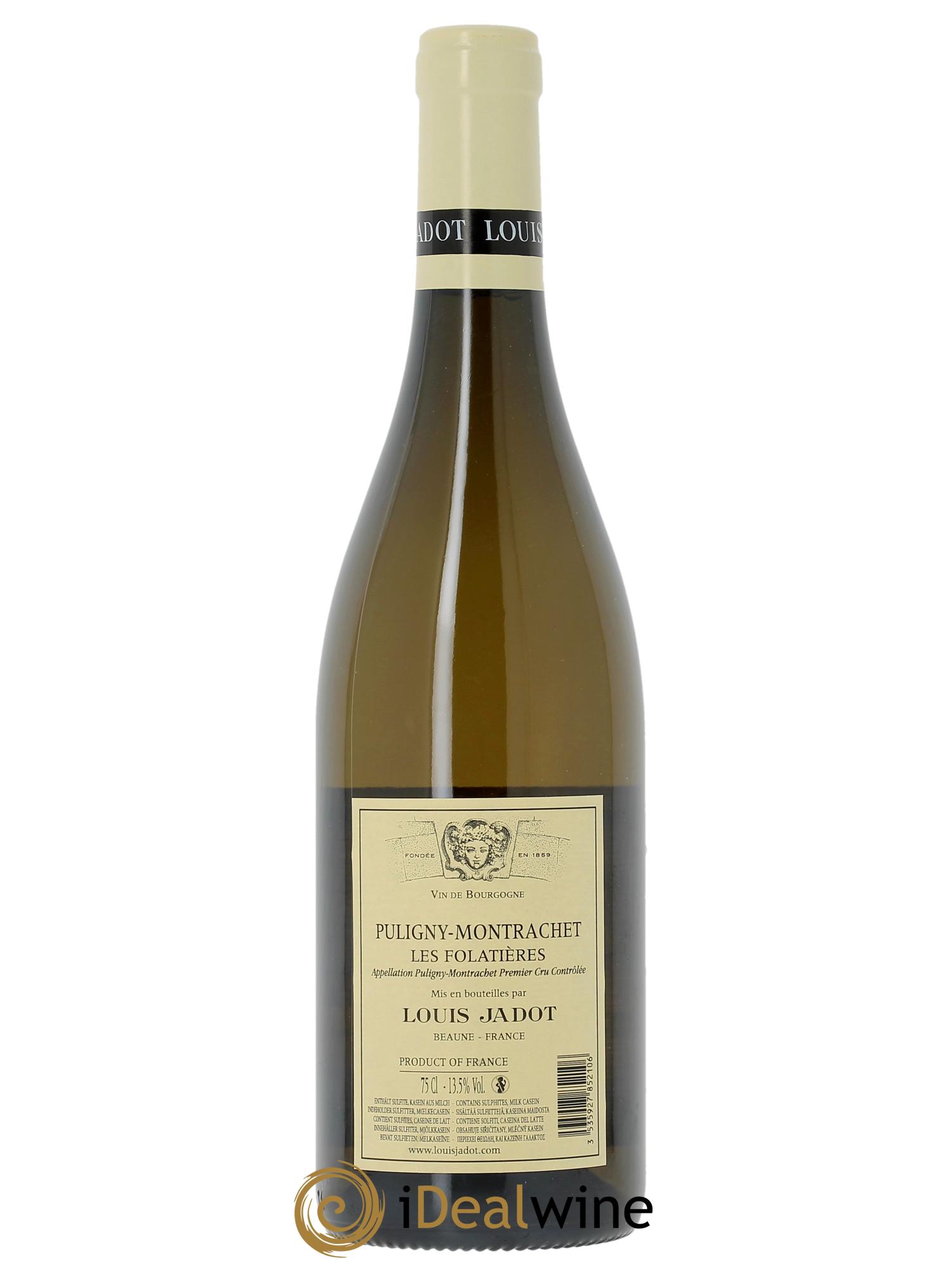 Puligny-Montrachet 1er Cru Les Folatières Domaine Louis Jadot (CBO a partir de 6 bts) 2022 - Lot de 1 bouteille - 1