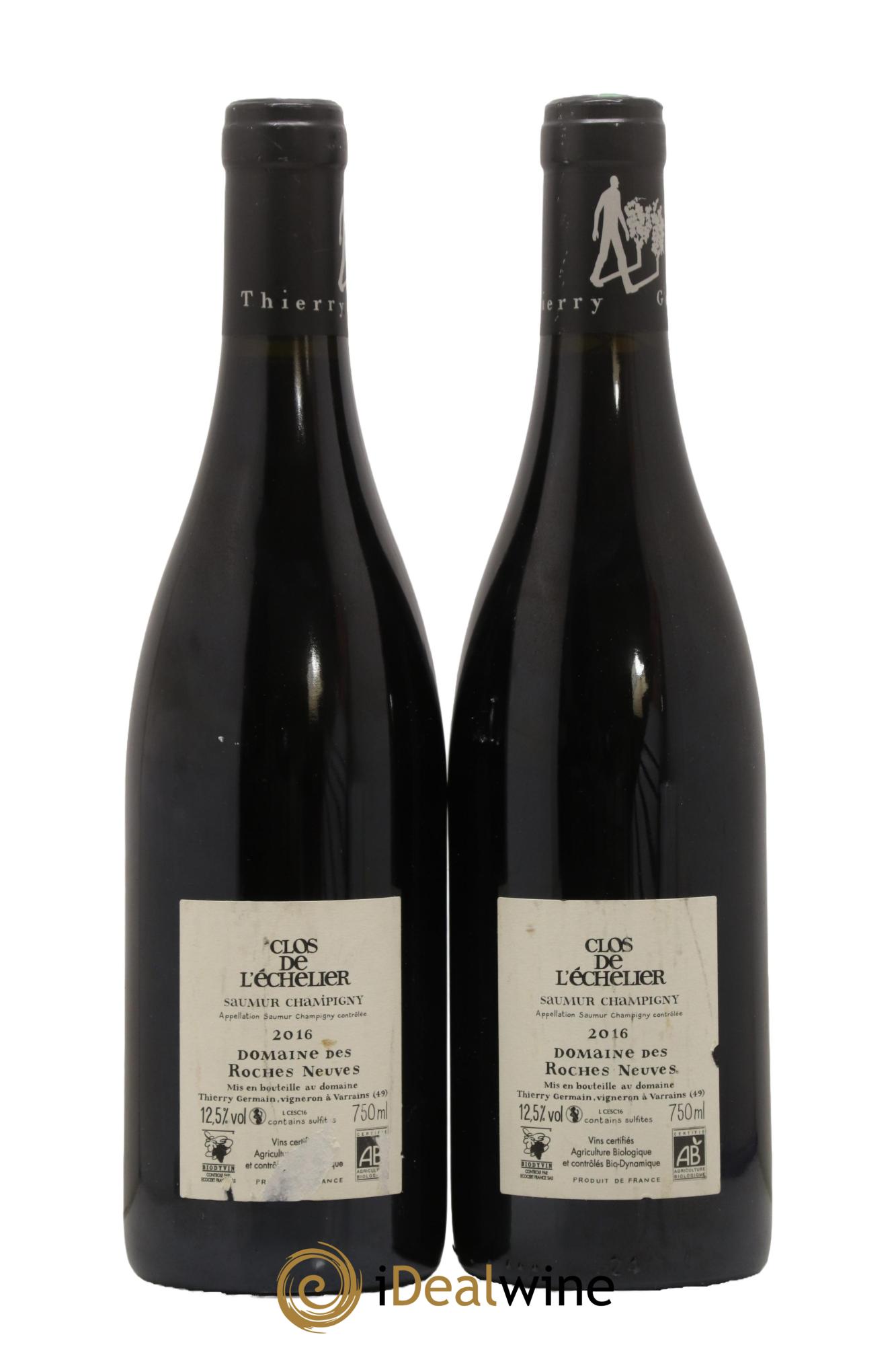 Saumur-Champigny Clos de l'Echelier Domaine des Roches Neuves - Thierry Germain  2016 - Lot of 2 bottles - 1