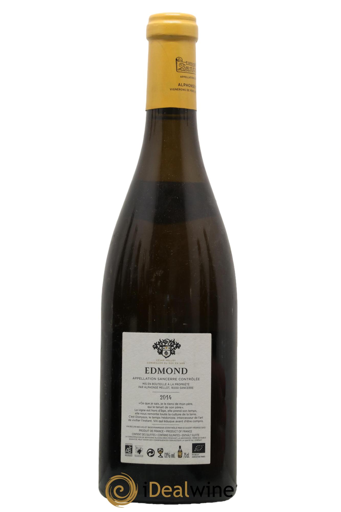 Sancerre Cuvée Edmond Alphonse Mellot 2014 - Lot de 1 bouteille - 1