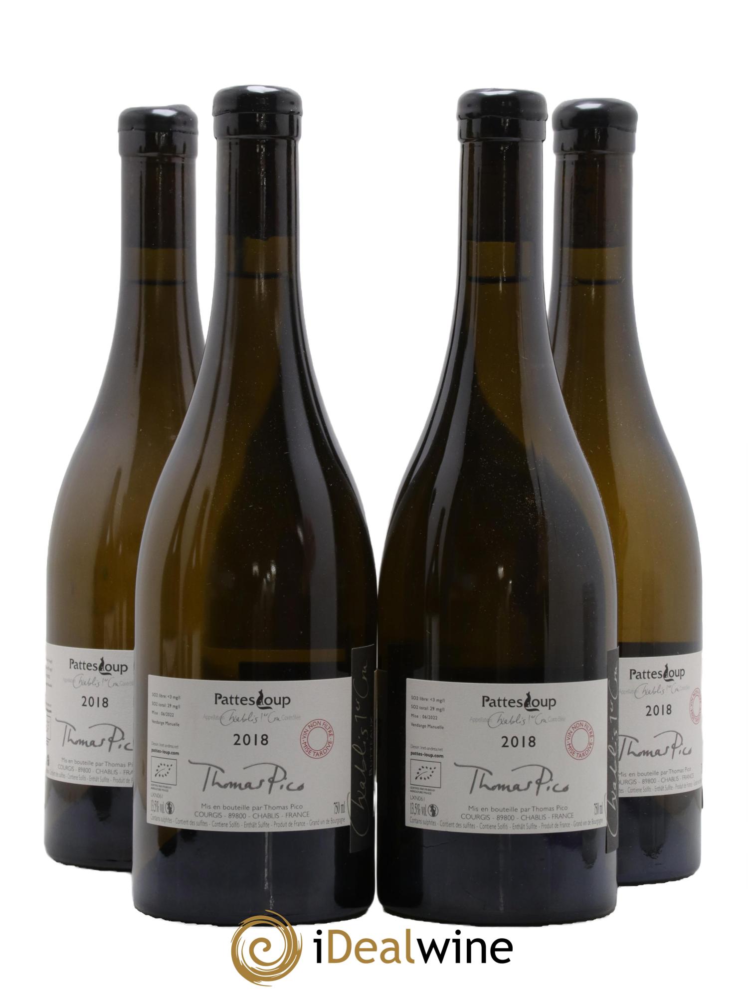 Chablis 1er Cru Butteaux Pattes Loup (Domaine) 2018 - Lot de 4 bouteilles - 1