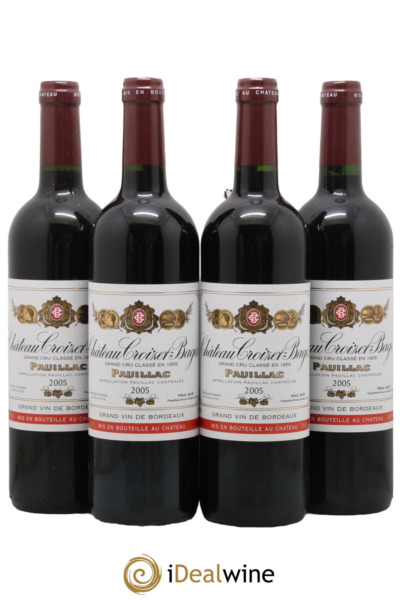 Château Croizet Bages 5ème Grand Cru Classé 2005 - Lotto di 4 bottiglie - 0