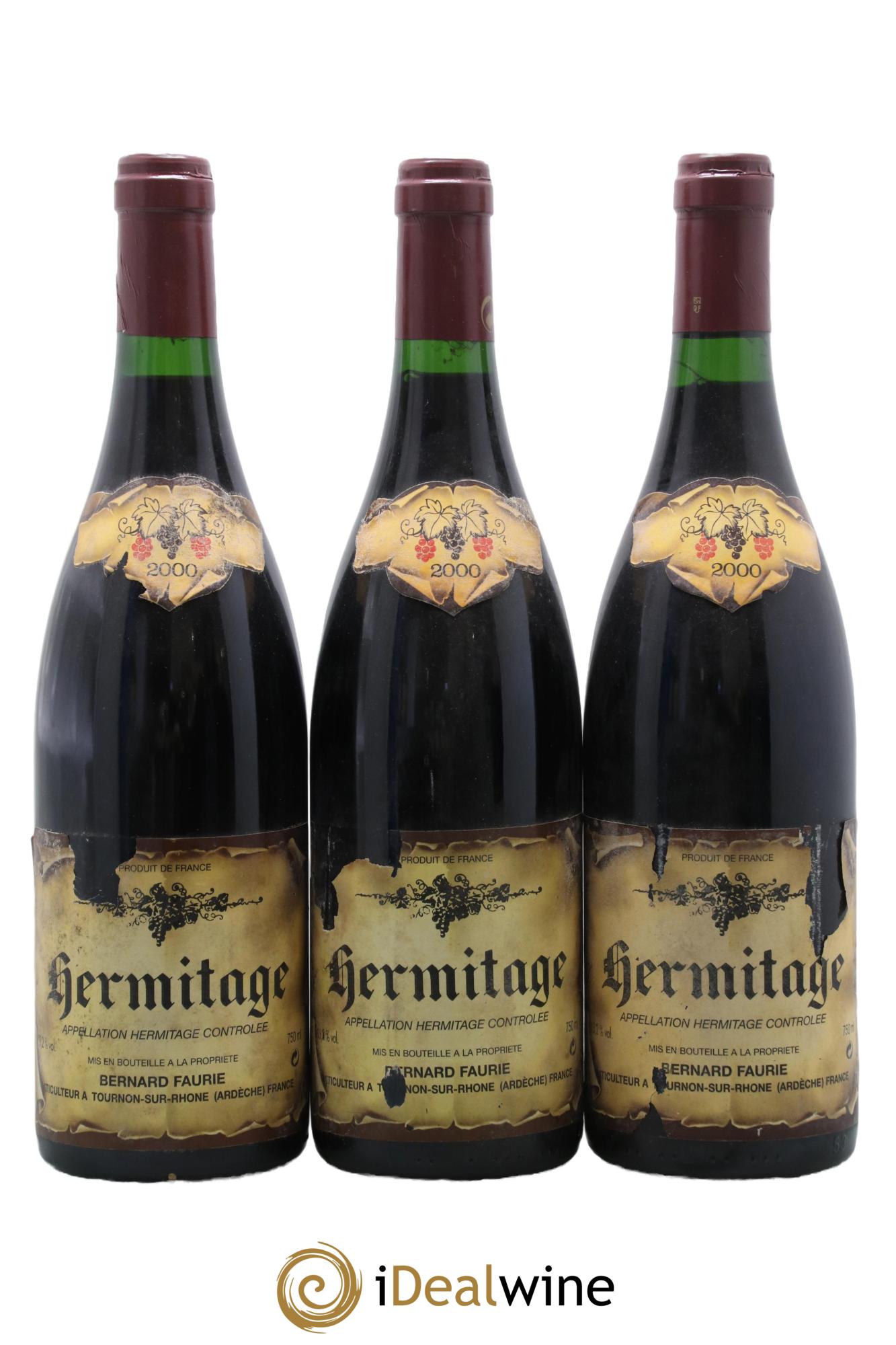 Hermitage Bernard Faurie 2000 - Posten von 3 Flaschen - 0