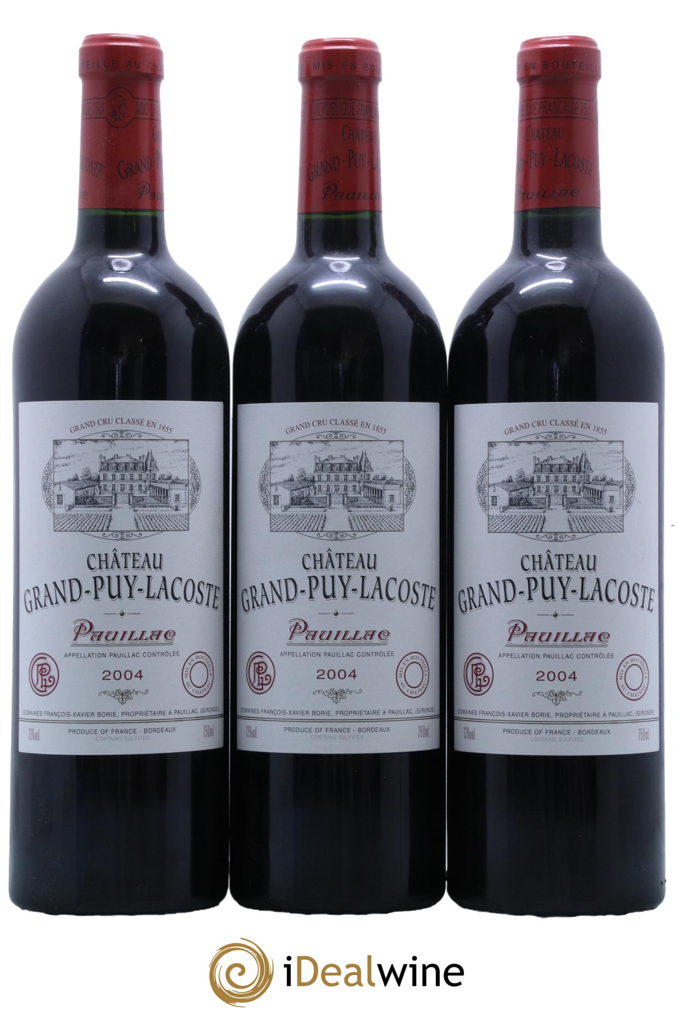 Château Grand Puy Lacoste 5ème Grand Cru Classé  2004 - Lotto di 12 bottiglie - 1