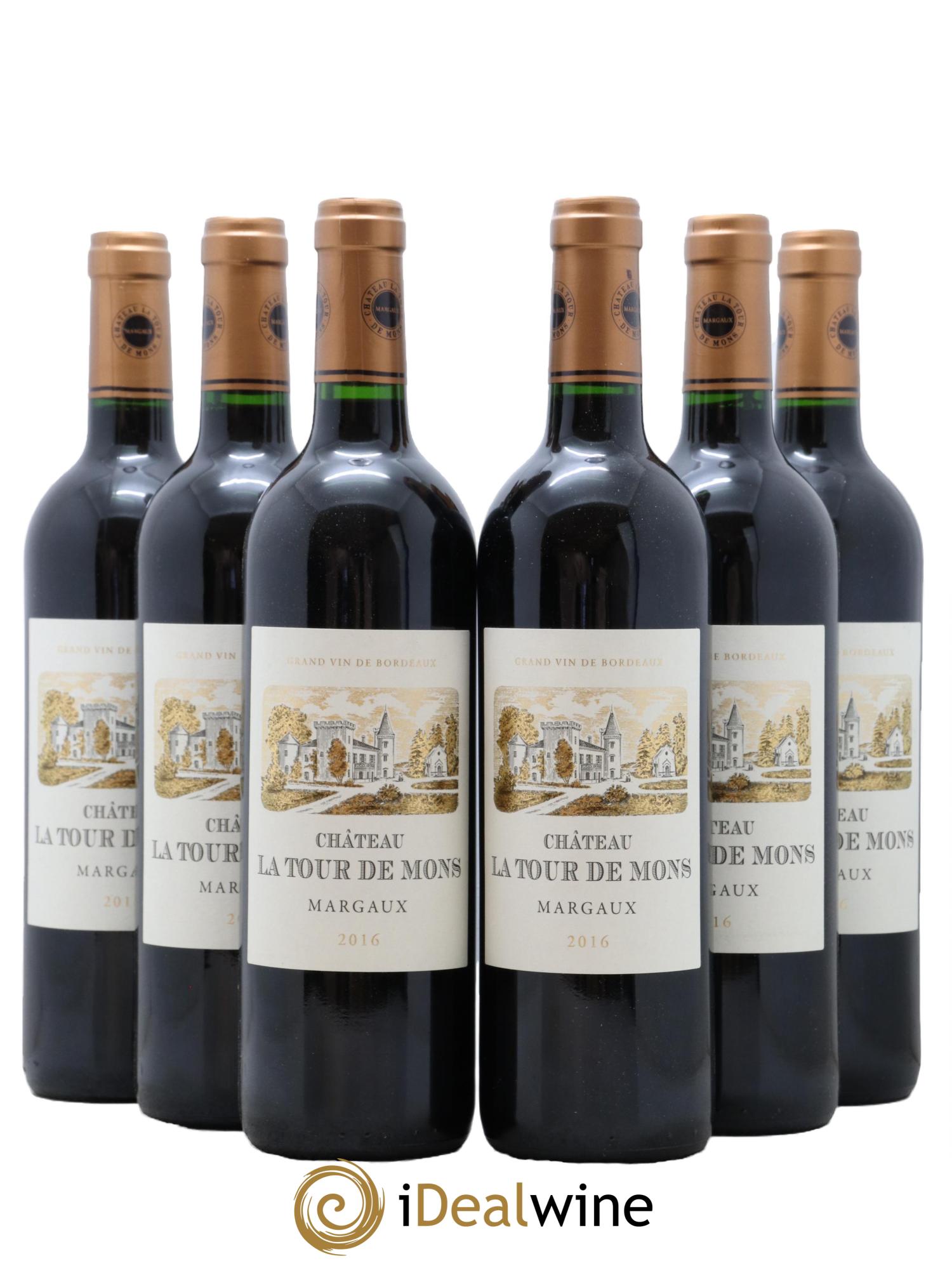 Château la Tour de Mons Cru Bourgeois 2016 - Lot of 6 bottles - 0