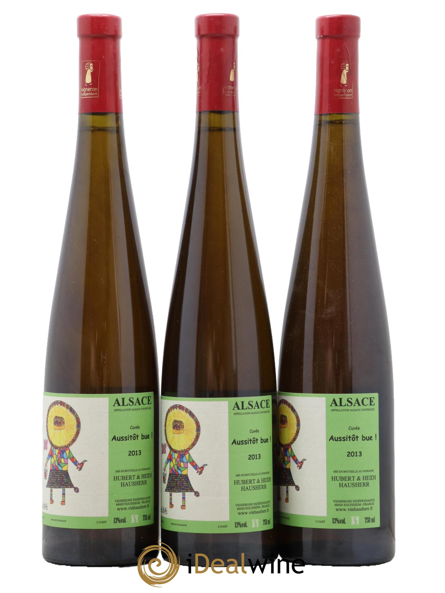 Alsace Aussitot Bue Hubert Et Heidi Hausherr 2013 - Lot of 3 bottles - 0