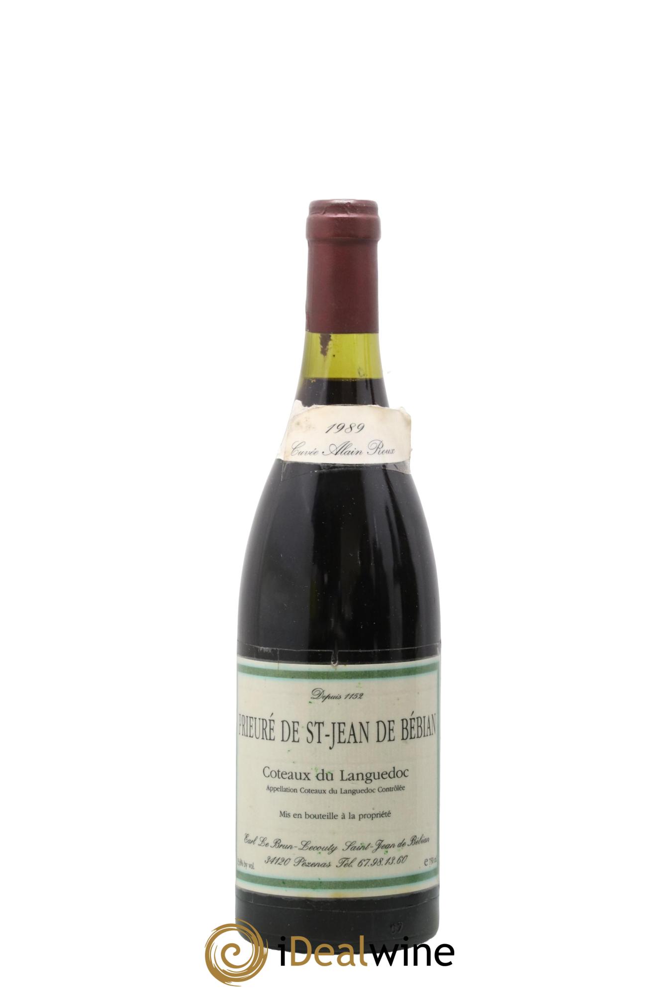 Coteaux du Languedoc Cuvée Alain Roux Prieuré Saint Jean De Bebian 1989 - Lot de 1 bouteille - 0