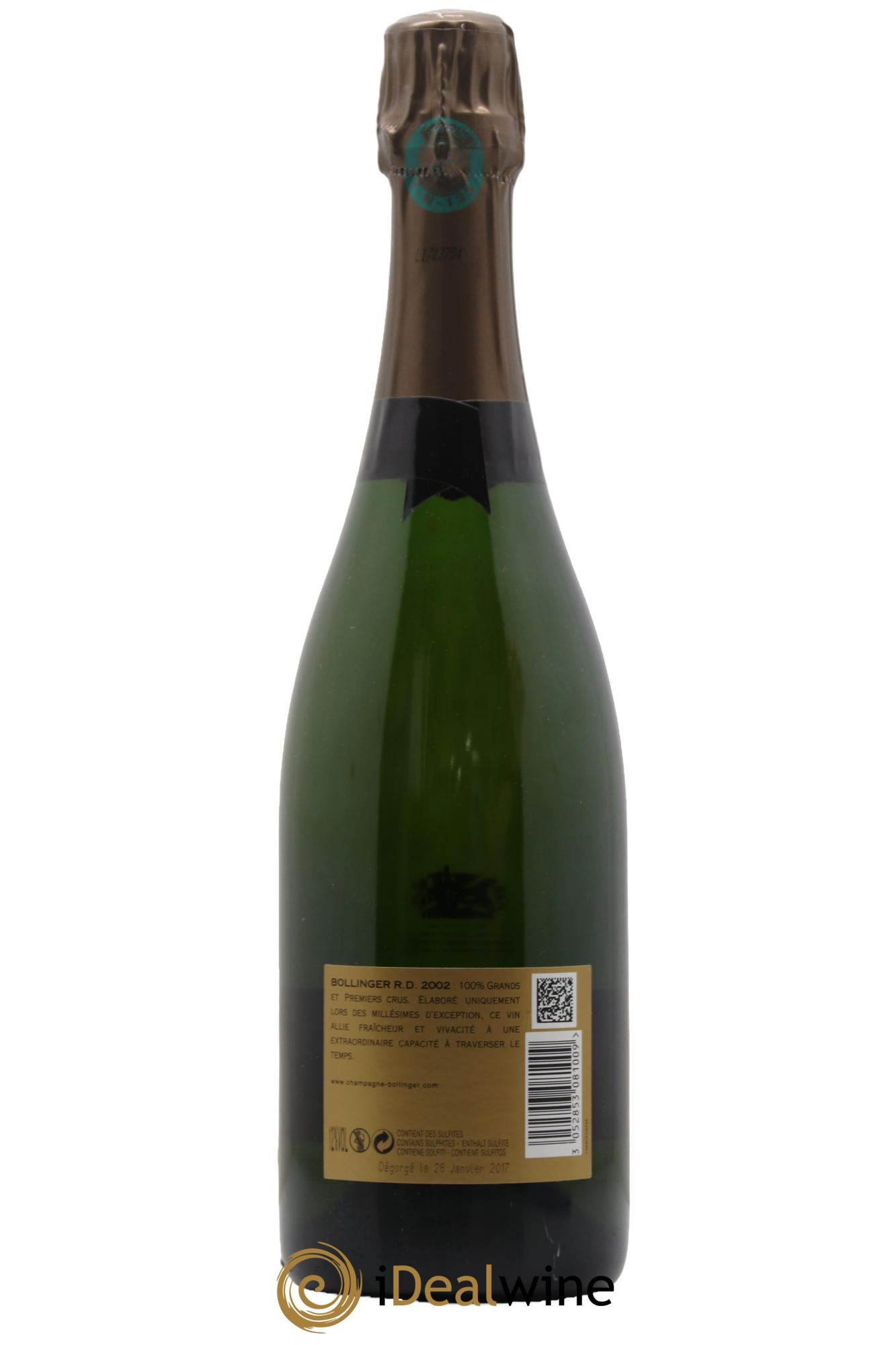 R.D. Extra Brut Bollinger 2002 - Lot de 1 bouteille - 1