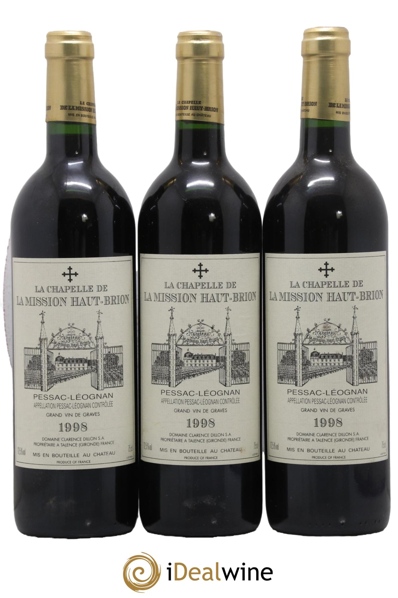 La Chapelle de La Mission Haut-Brion Second Vin  1998 - Lot de 3 bouteilles - 0