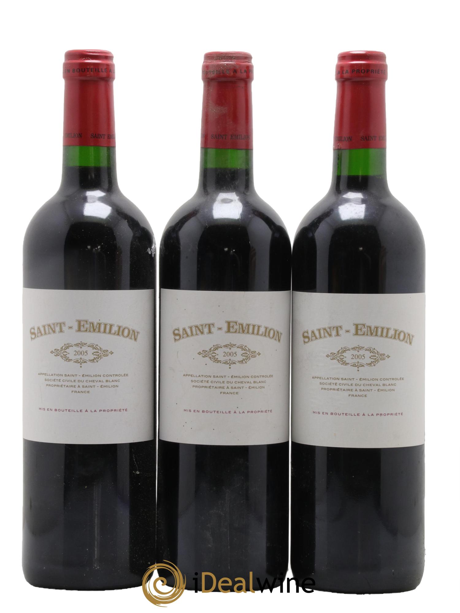 Saint-Émilion Saint Emilion de Cheval Blanc 2005 - Lot of 3 bottles - 0