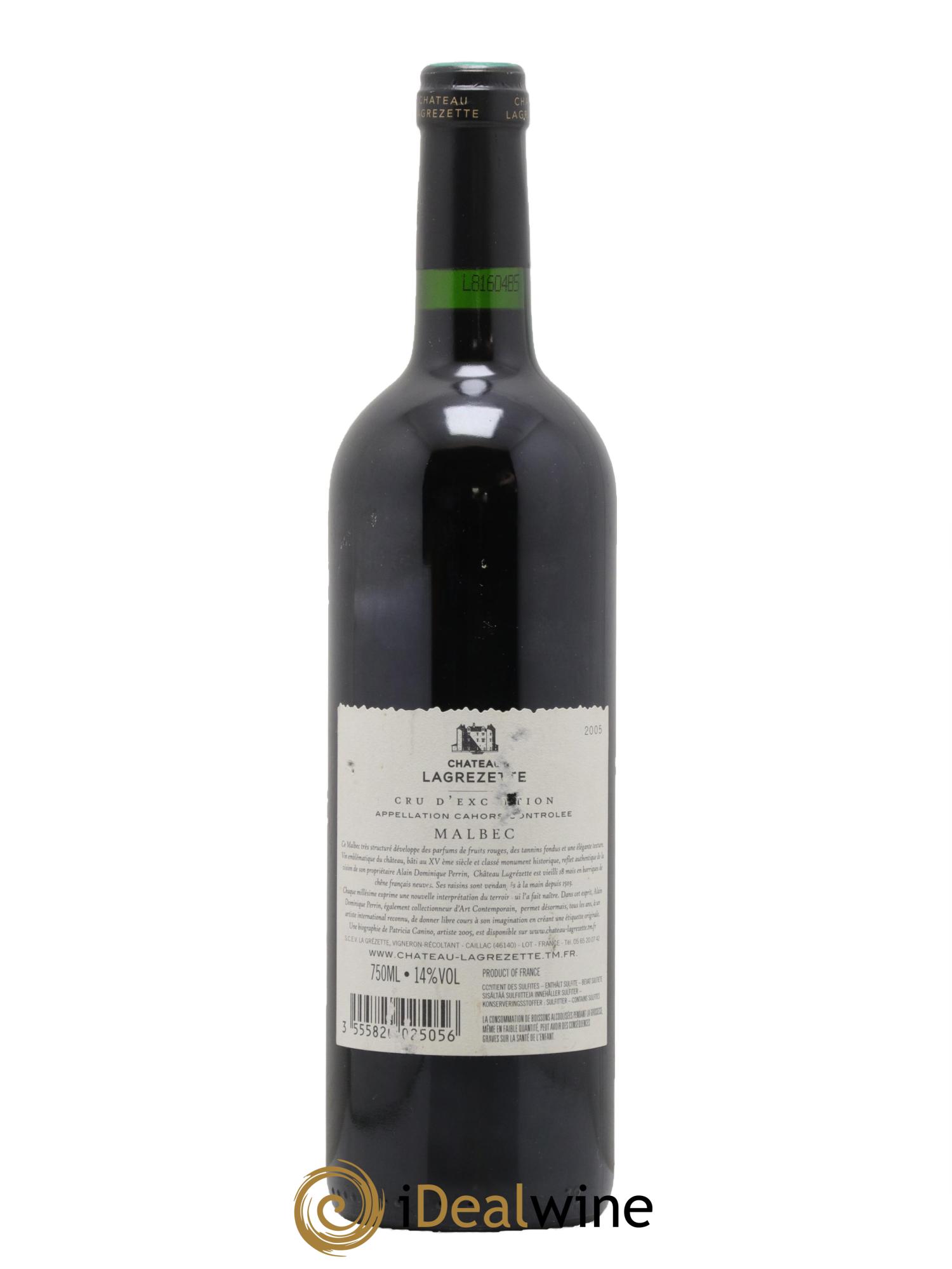 Cahors Château Lagrezette Alain Dominique Perrin 2005 - Lotto di 1 bottiglia - 1