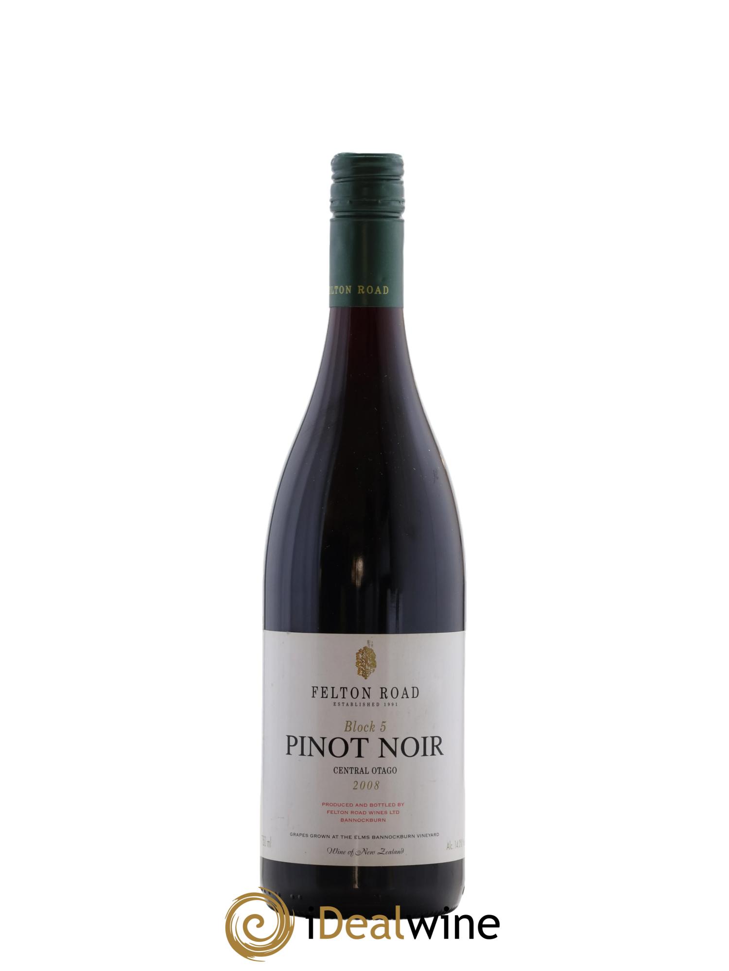 Central Otago Felton Road Block 5 Pinot Noir 2008 - Lot of 1 bottle - 0