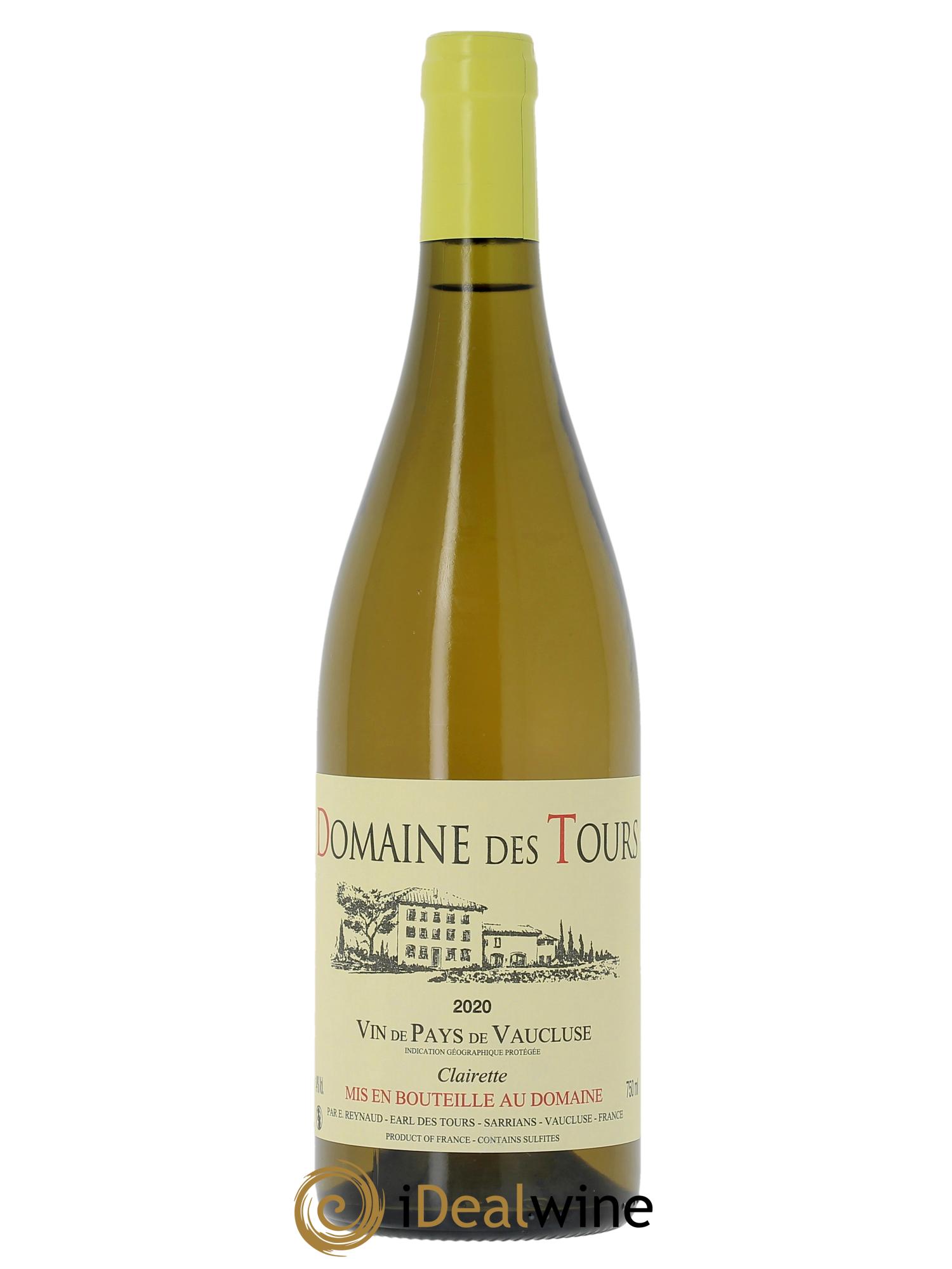 IGP Vaucluse (Vin de Pays de Vaucluse) Domaine des Tours Clairette Emmanuel Reynaud  2020 - Lot de 1 bouteille - 0