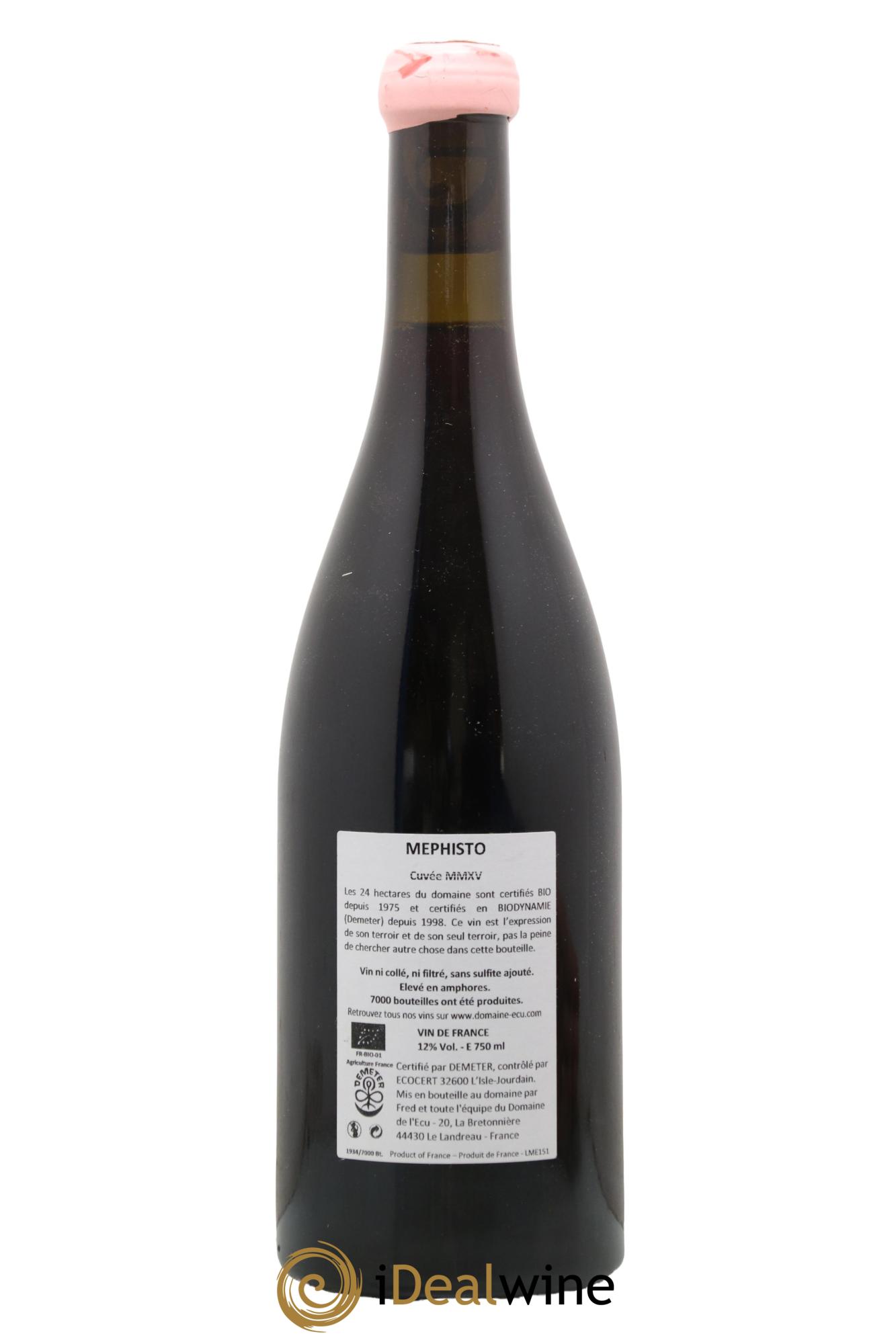 Vin de France Méphisto Domaine de L'Ecu  2015 - Posten von 1 Flasche - 1