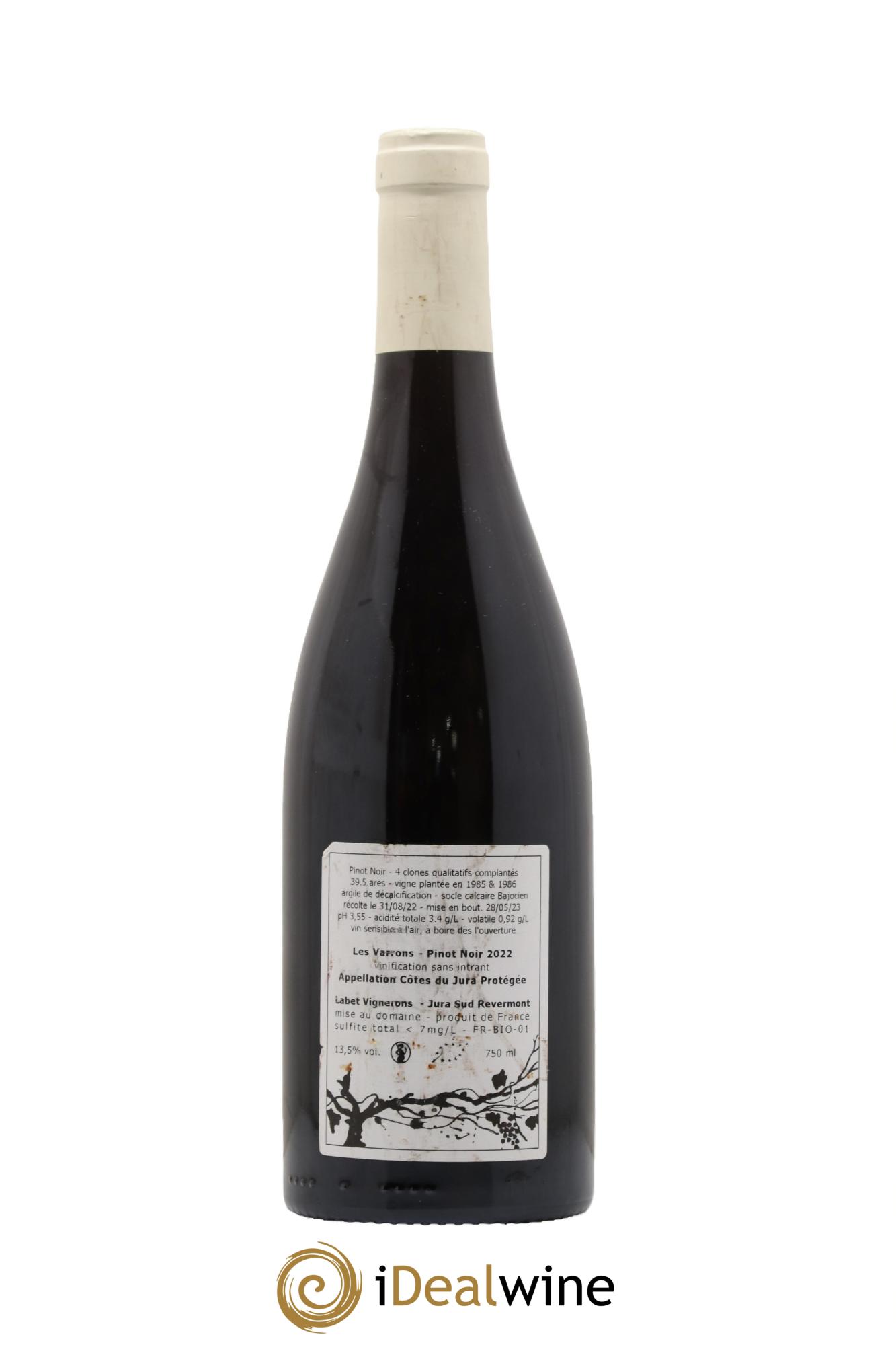 Côtes du Jura Pinot Noir Les Varrons Labet (Domaine)  2022 - Posten von 1 Flasche - 1