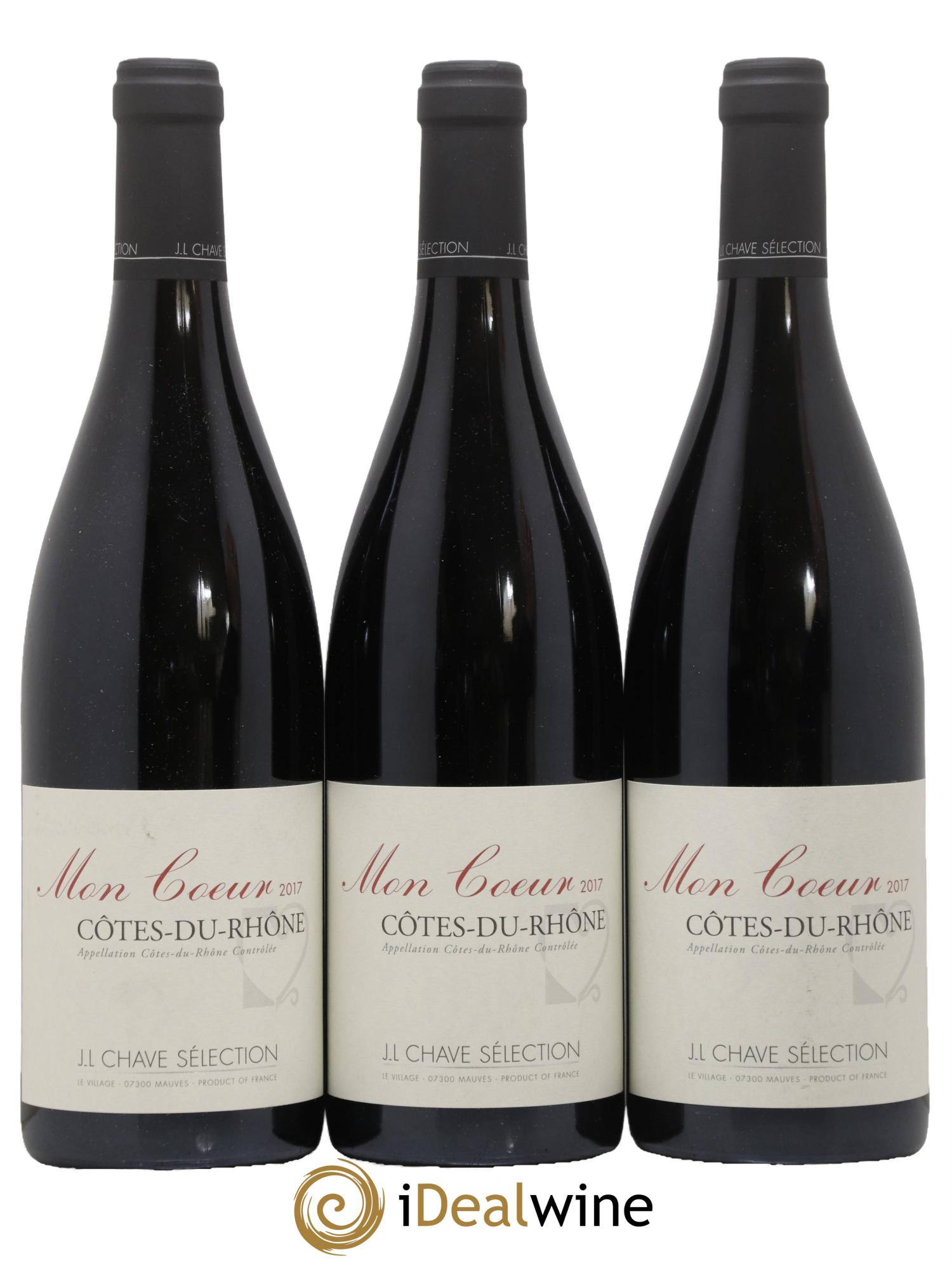 Côtes du Rhône Mon coeur J-L. Chave Sélection 2017 - Lotto di 3 bottiglie - 0