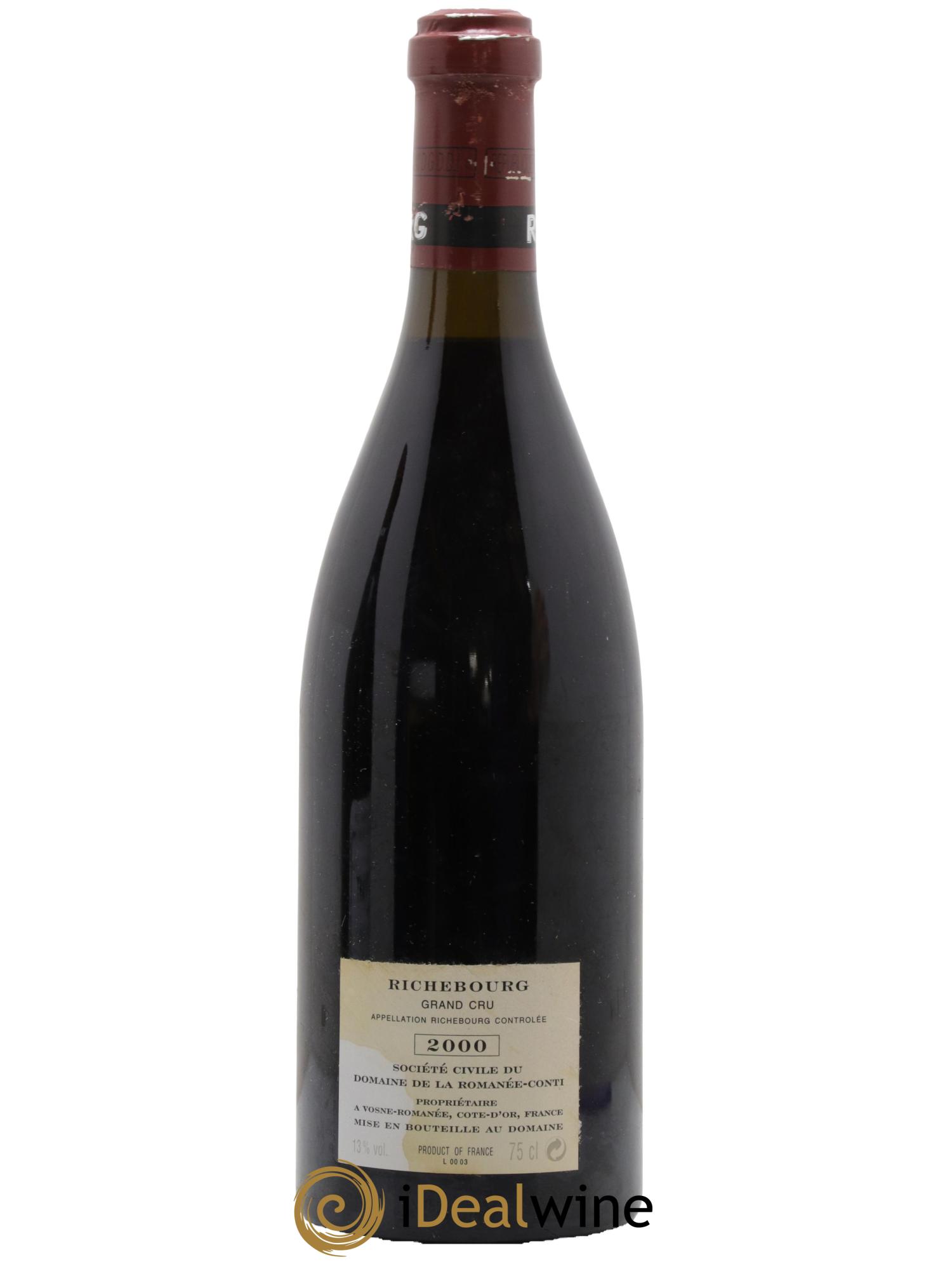 Richebourg Grand Cru Domaine de la Romanée-Conti 2000 - Lot of 1 bottle - 1