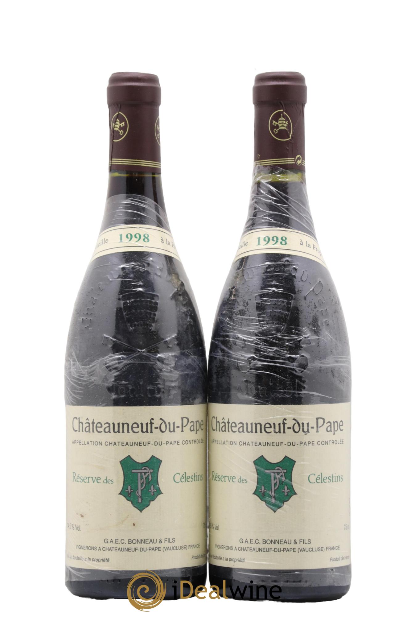 Châteauneuf-du-Pape Réserve des Célestins Henri Bonneau & Fils 1998 - Posten von 2 Flaschen - 0