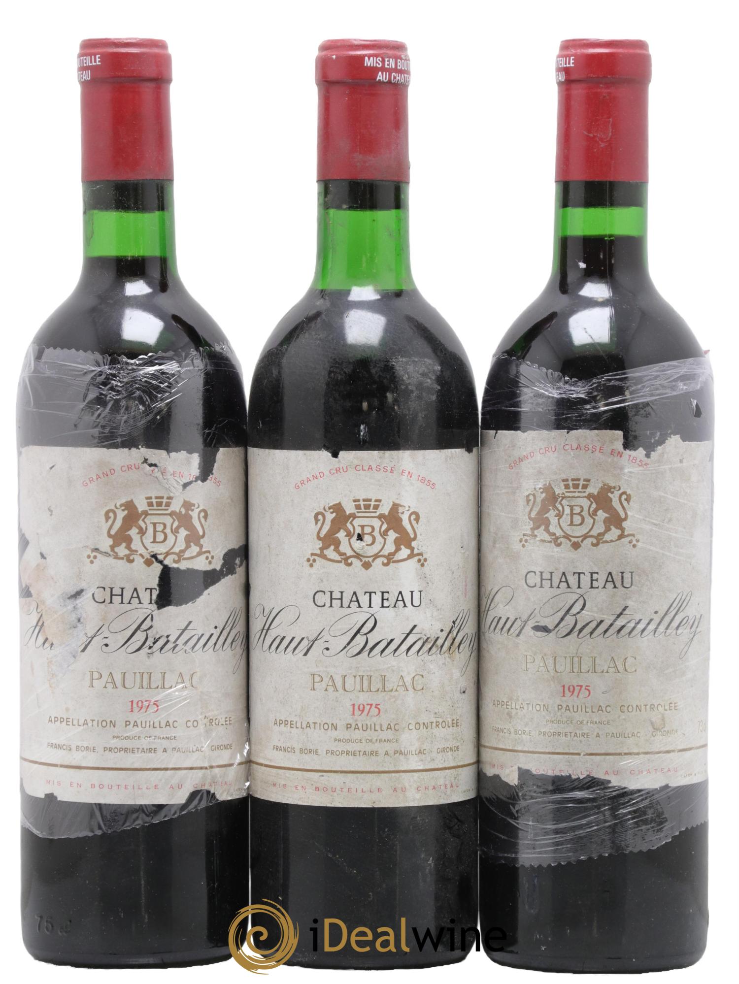 Château Haut Batailley 5ème Grand Cru Classé 1975 - Lot de 3 bouteilles - 0