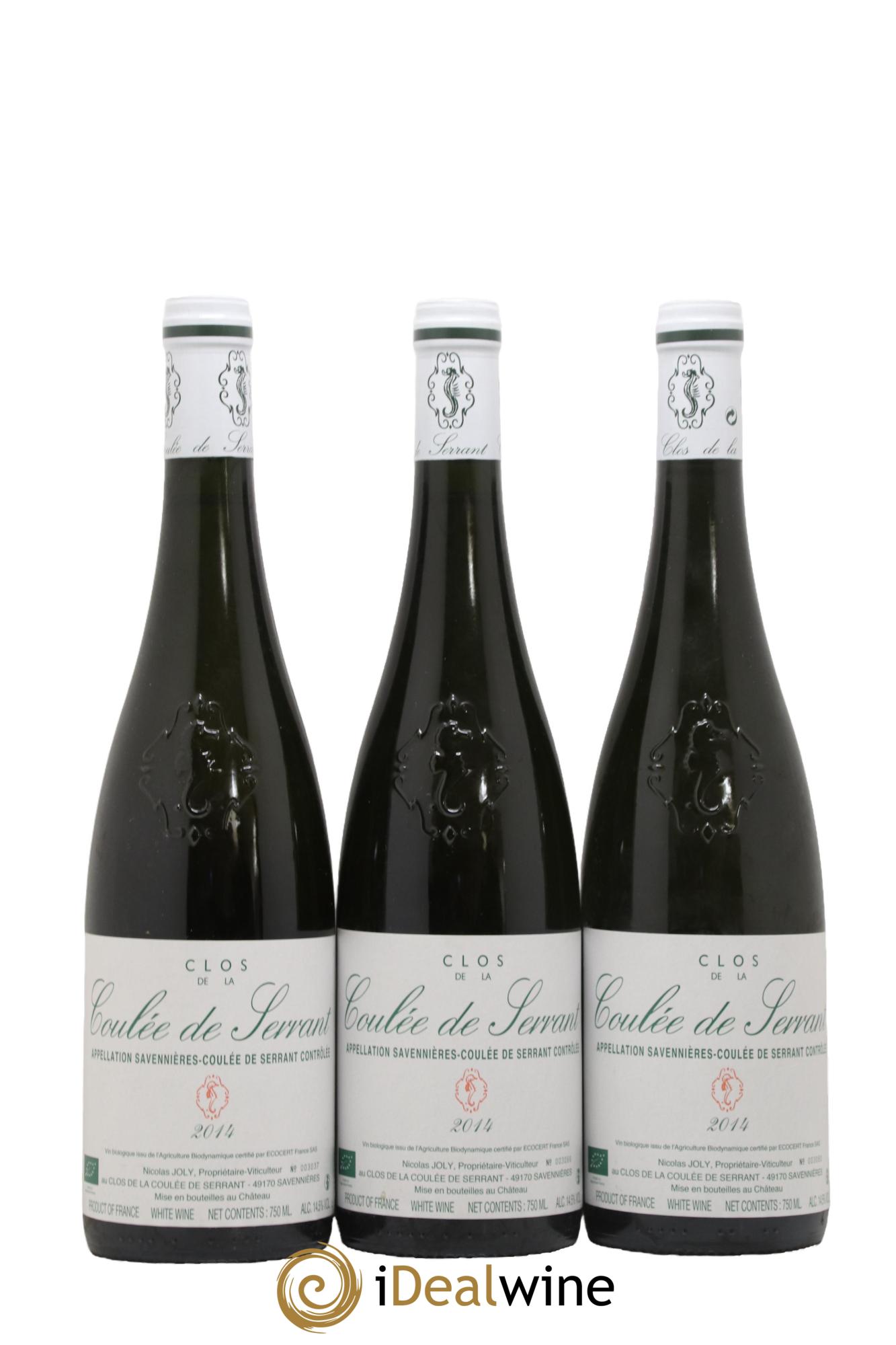 Savennières Clos de la Coulée de Serrant Vignobles de la Coulée de Serrant - Nicolas Joly 2014 - Lotto di 3 bottiglie - 0