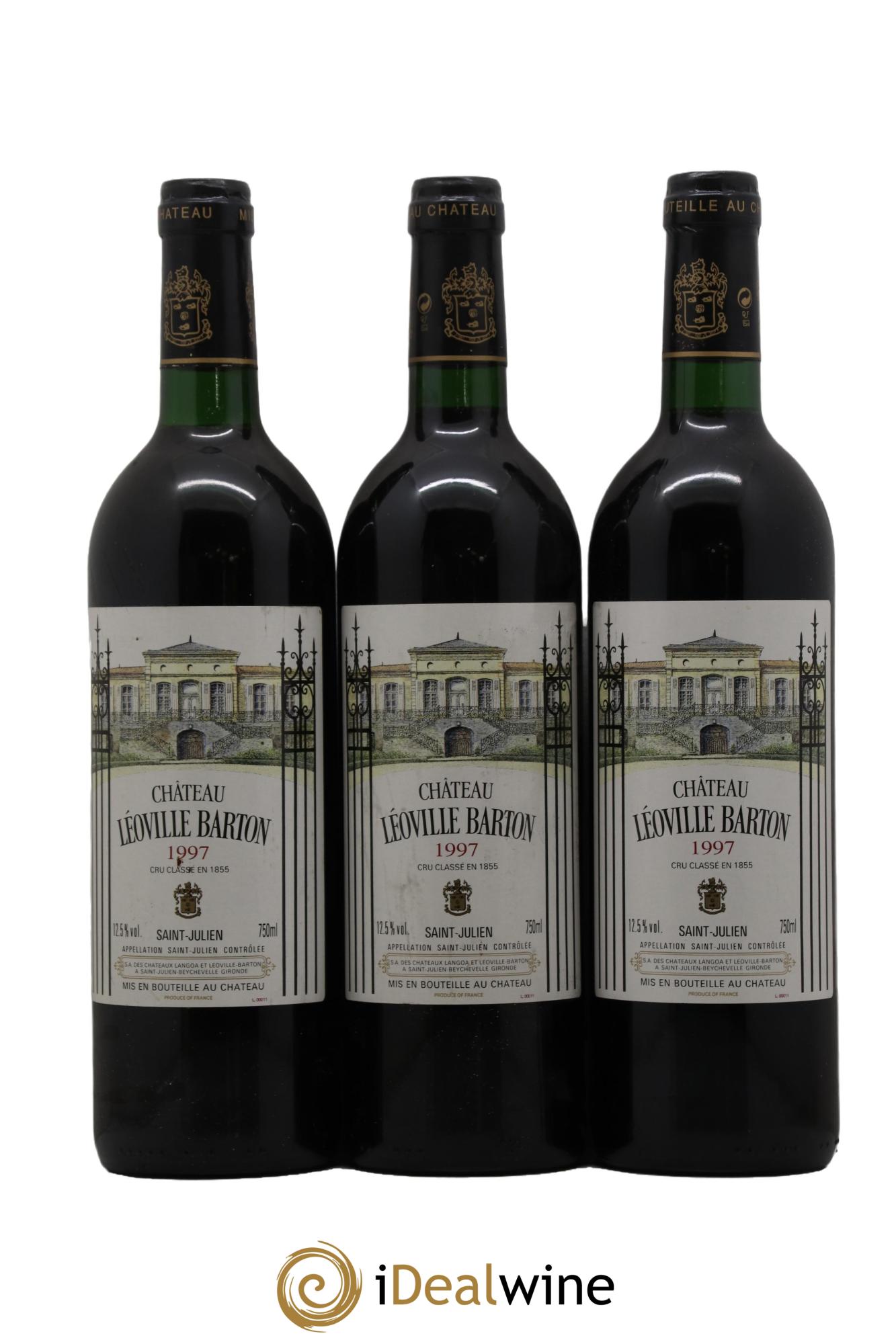 Château Léoville Barton 2ème Grand Cru Classé  1997 - Lotto di 3 bottiglie - 0