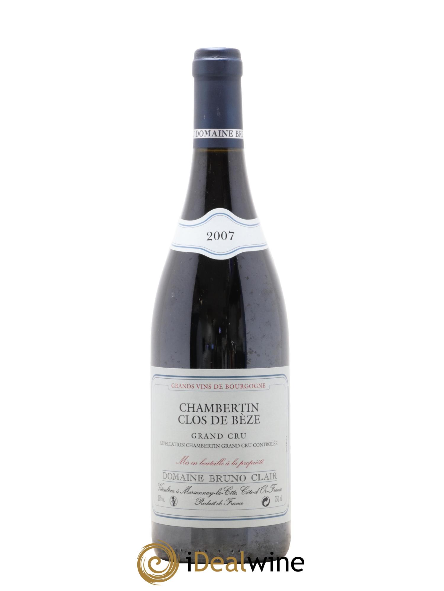 Chambertin Clos de Bèze Grand Cru Bruno Clair (Domaine) 2007 - Lot de 1 bouteille - 0