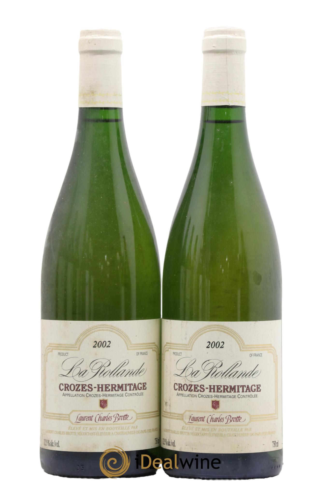 Crozes-Hermitage La Rollande Laurent Charles Brotte 2002 - Posten von 2 Flaschen - 0