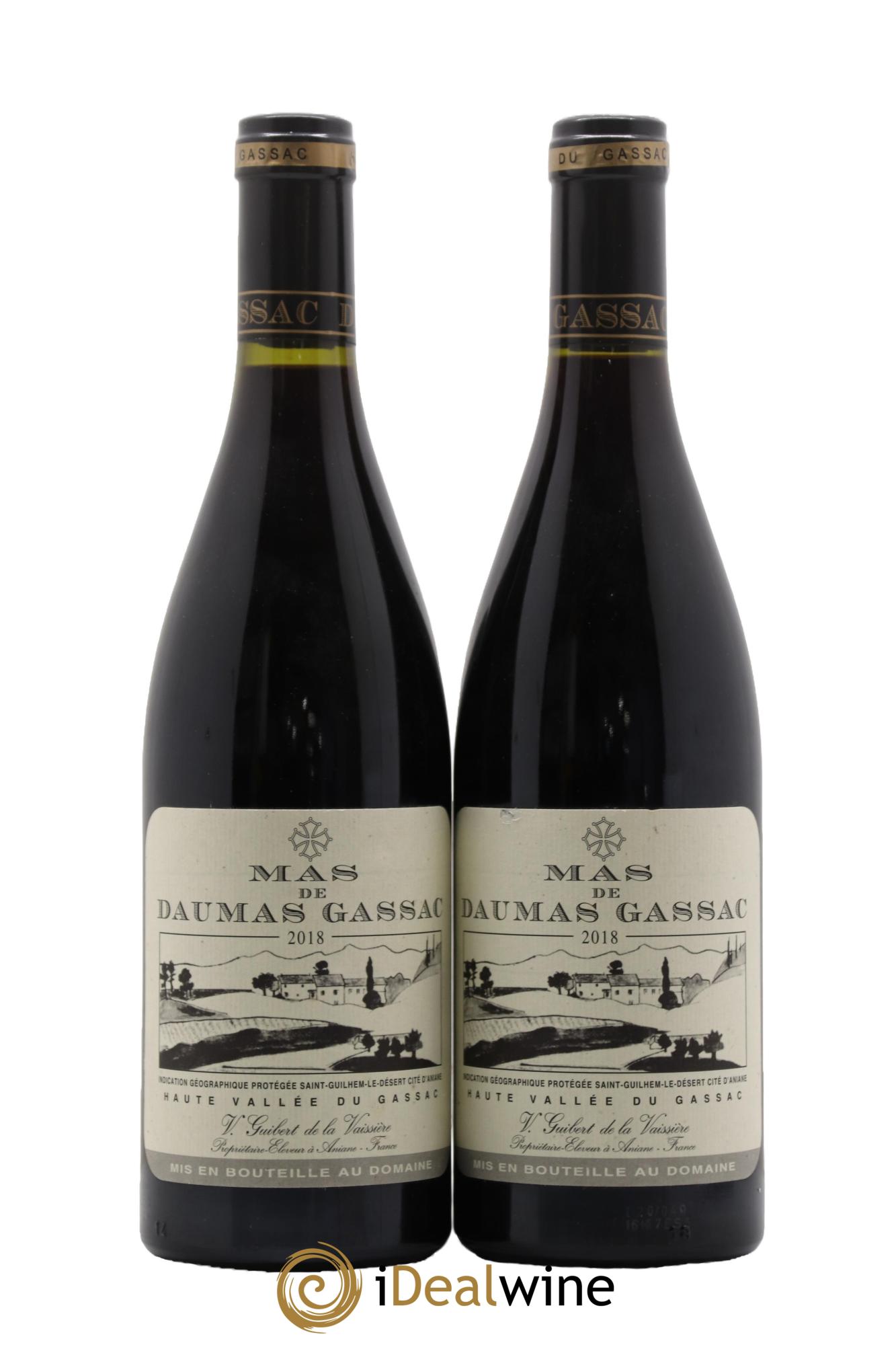 IGP St Guilhem-le-Désert - Cité d'Aniane Mas Daumas Gassac Famille Guibert de La Vaissière 2018 - Lot of 2 bottles - 0