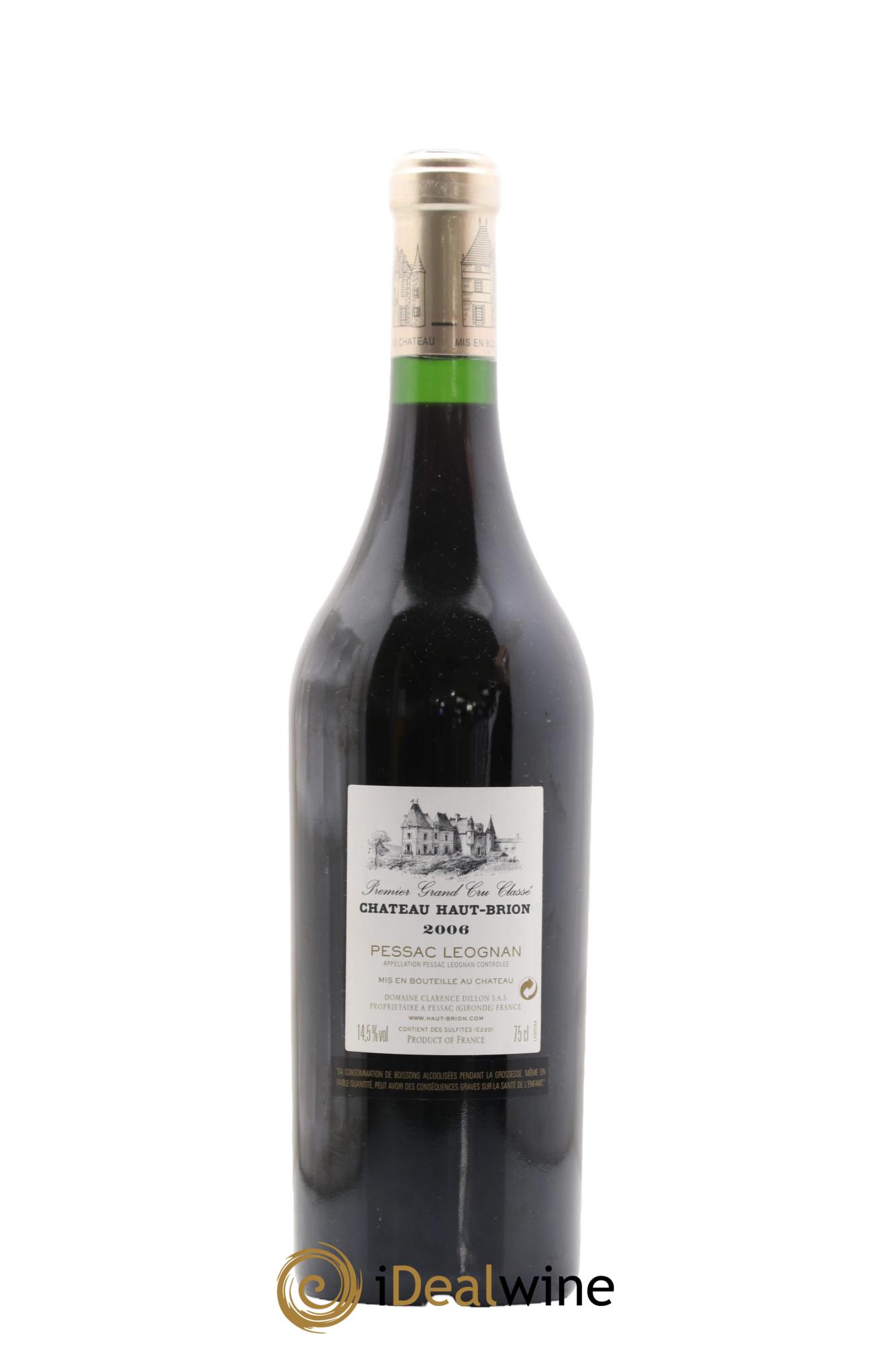 Château Haut Brion 1er Grand Cru Classé 2006 - Lot de 1 bouteille - 1