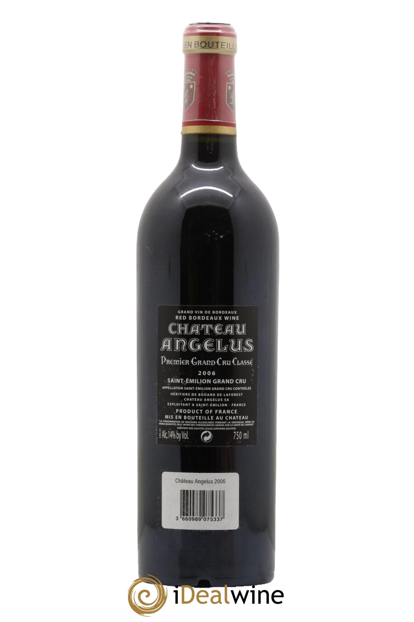 Château Angélus 1er Grand Cru Classé A 2006 - Lot de 1 bouteille - 1