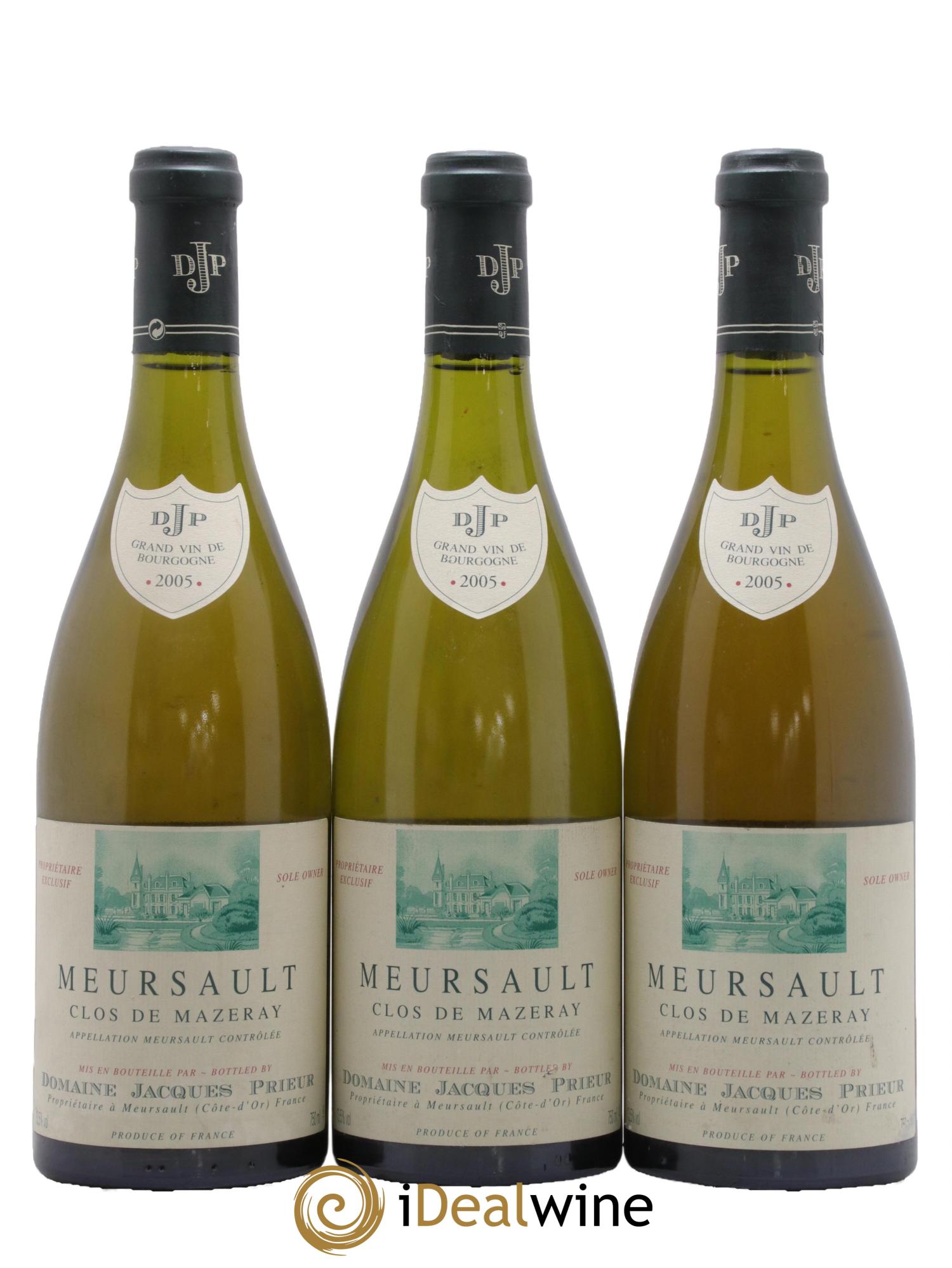 Meursault Clos de Mazeray Monopole Jacques Prieur (Domaine) 2005 - Posten von 3 Flaschen - 0