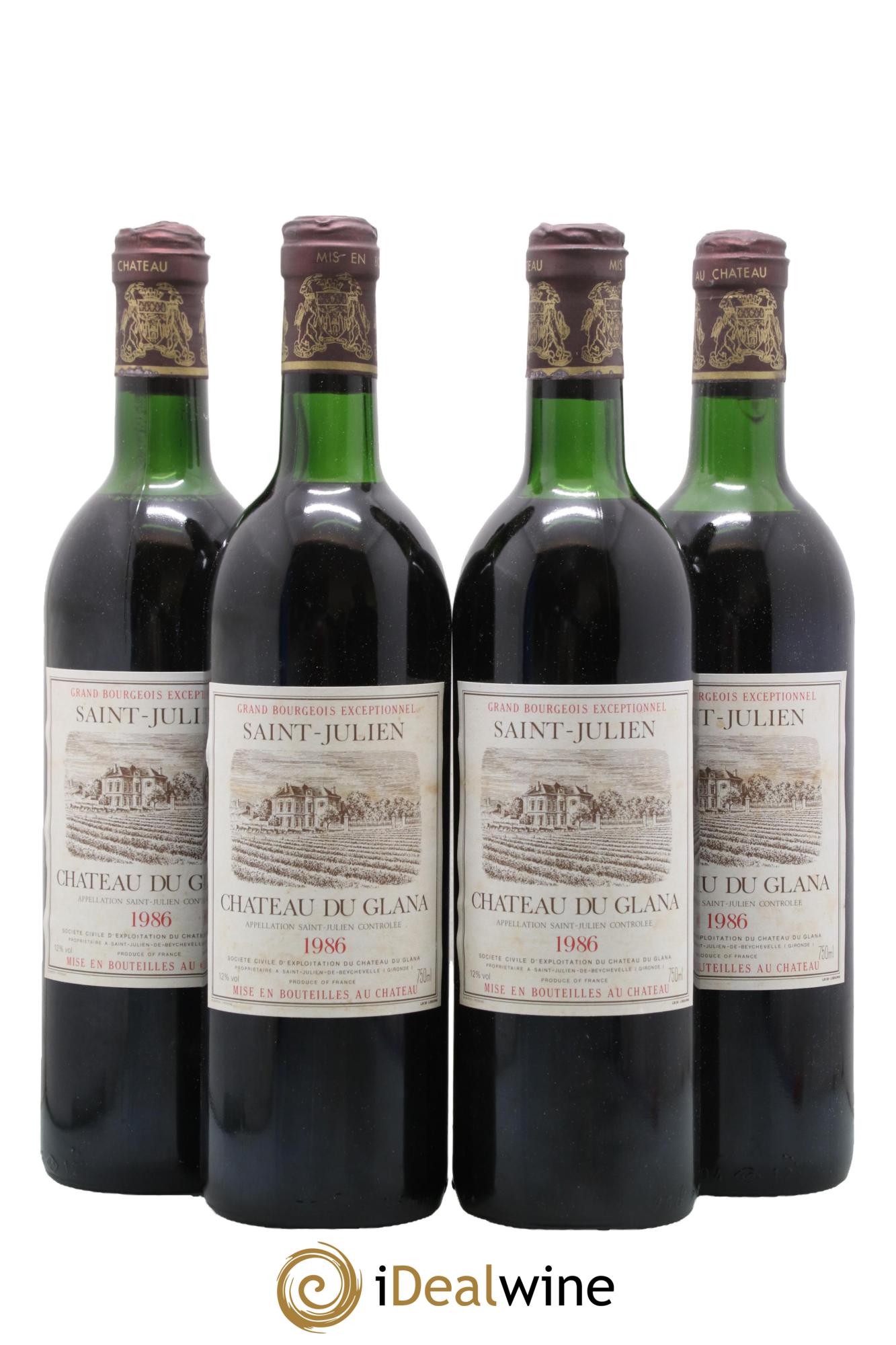 Château du Glana Cru Bourgeois 1986 - Lot de 4 bouteilles - 0