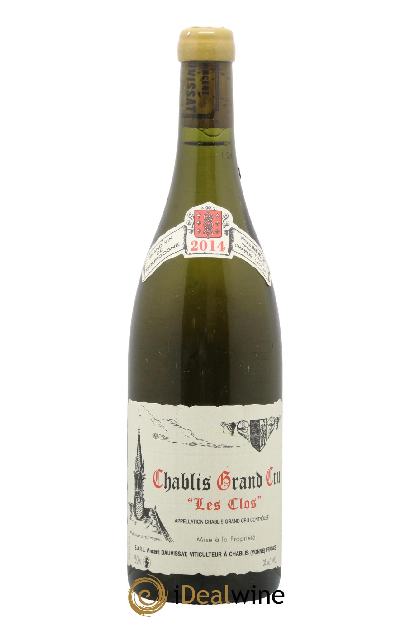 Chablis Grand Cru Les Clos Vincent Dauvissat (Domaine) 2014 - Lot de 1 bouteille - 0