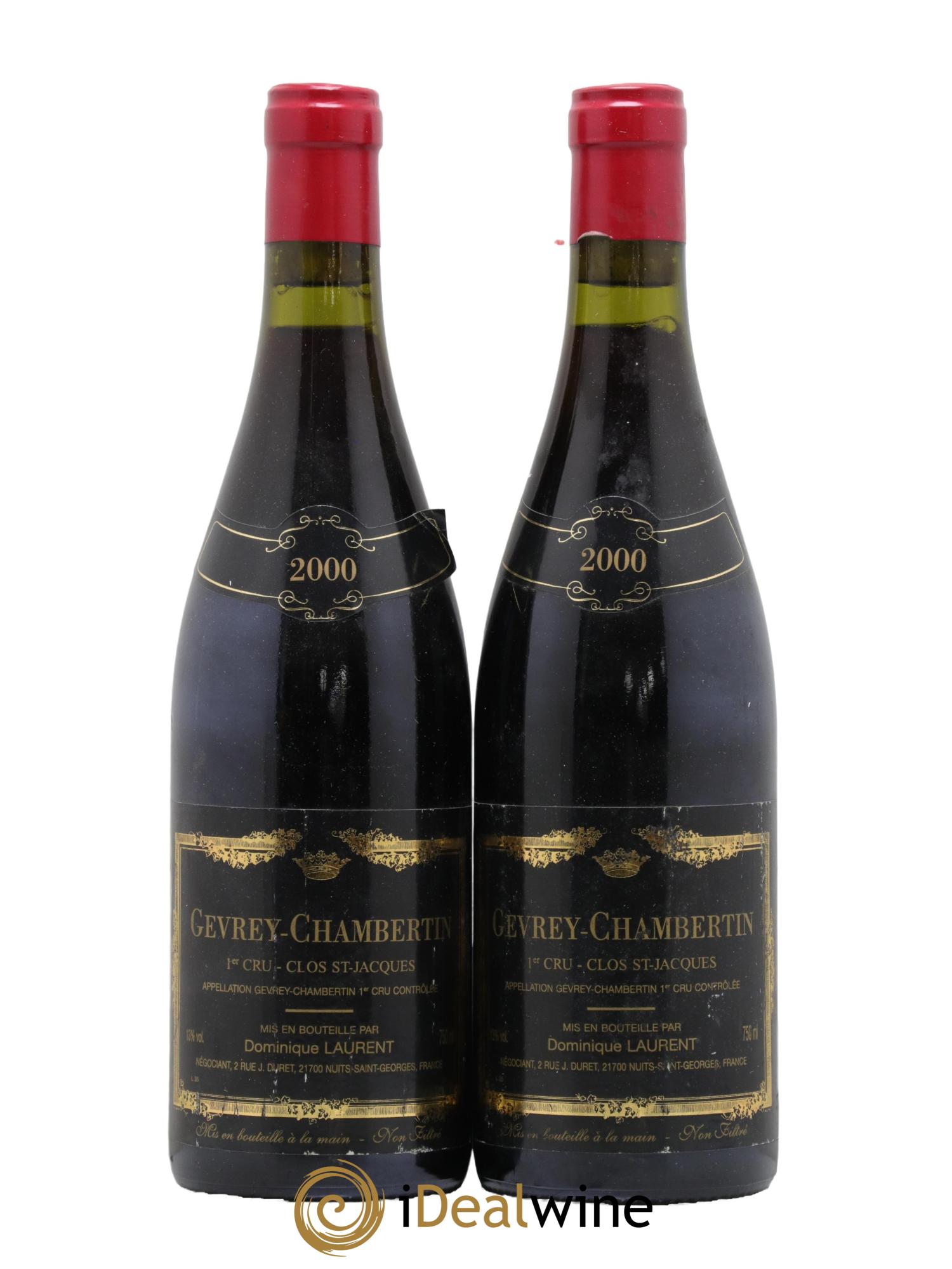 Gevrey-Chambertin 1er Cru Clos Saint Jacques Dominique Laurent  2000 - Posten von 2 Flaschen - 0