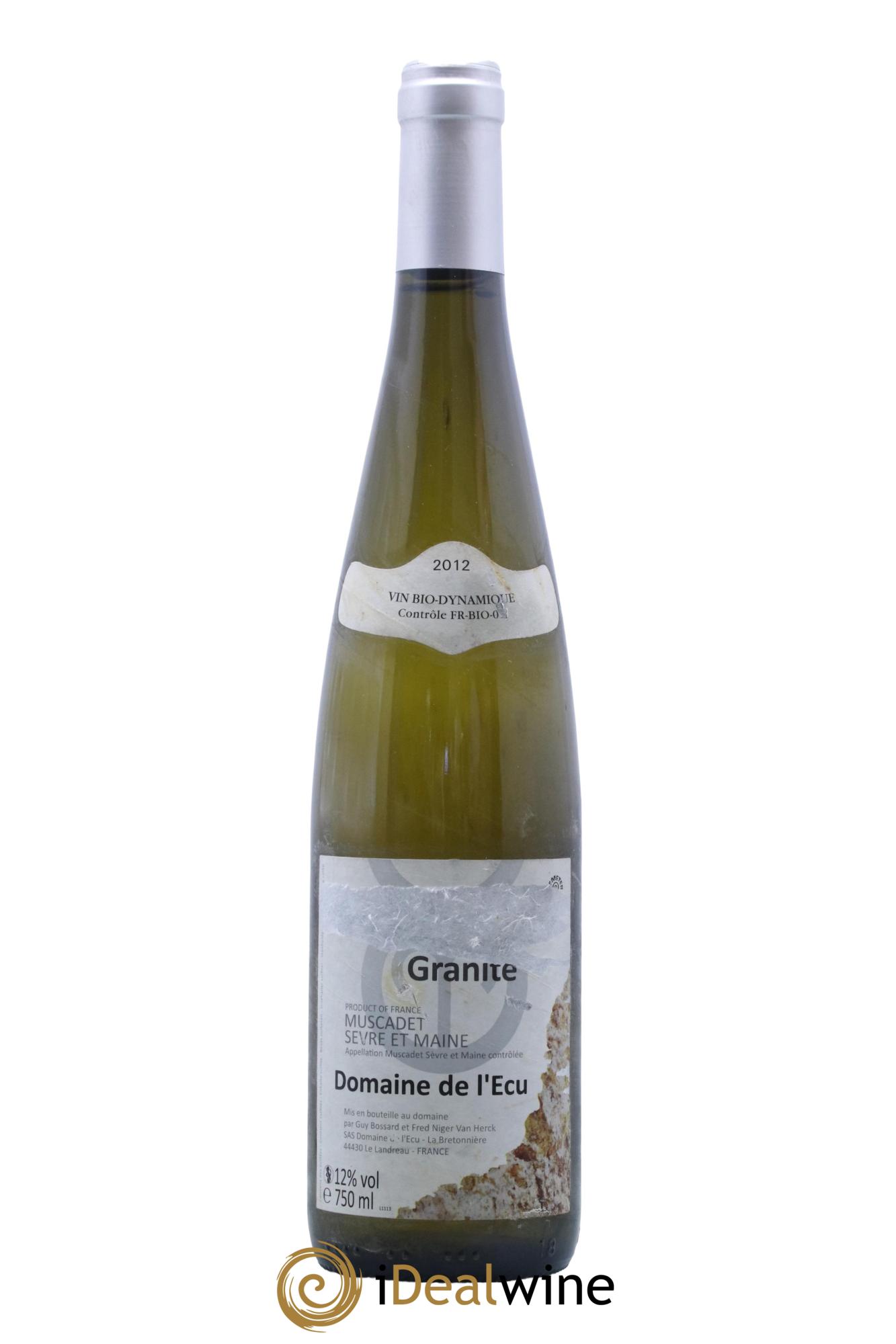 Vin de France (anciennement Muscadet-Sèvre-et-Maine) Expression de Granite Domaine de L'Ecu  2012 - Lot de 1 bouteille - 0