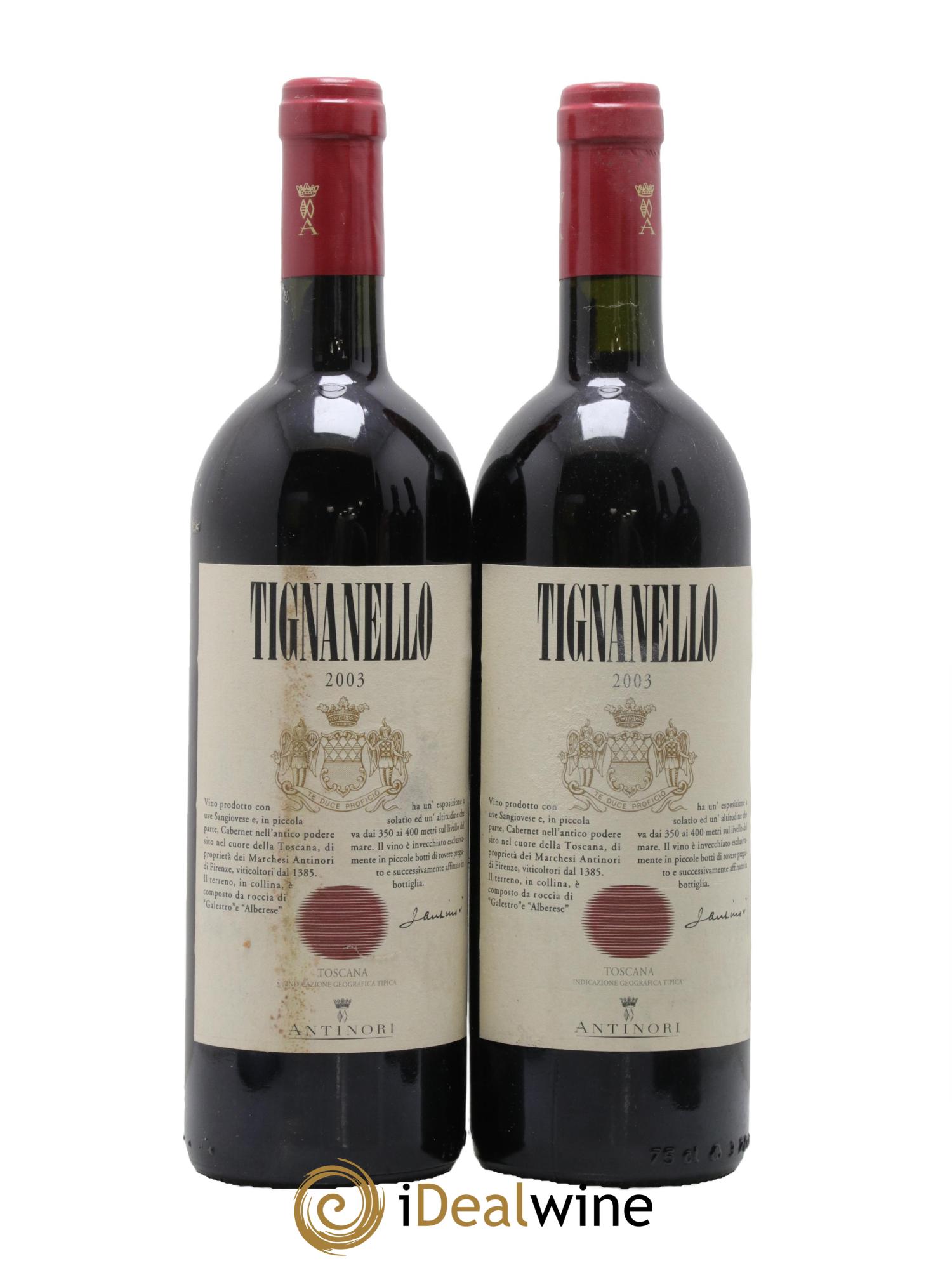 Toscana IGT Tignanello Tenuta Tignanello - Antinori 2003 - Lotto di 2 bottiglie - 0