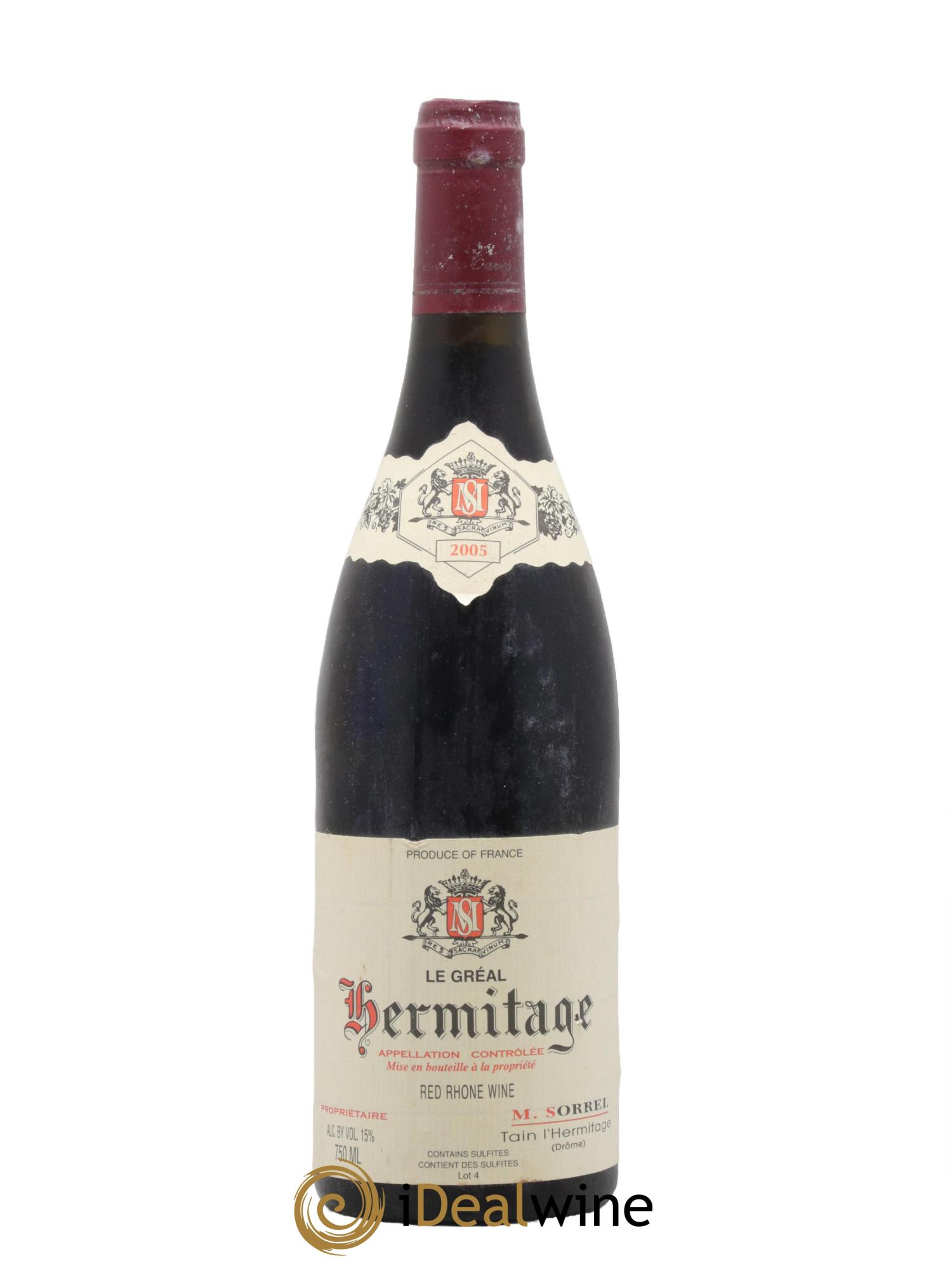 Hermitage Le Gréal Marc Sorrel  2005 - Lotto di 1 bottiglia - 0