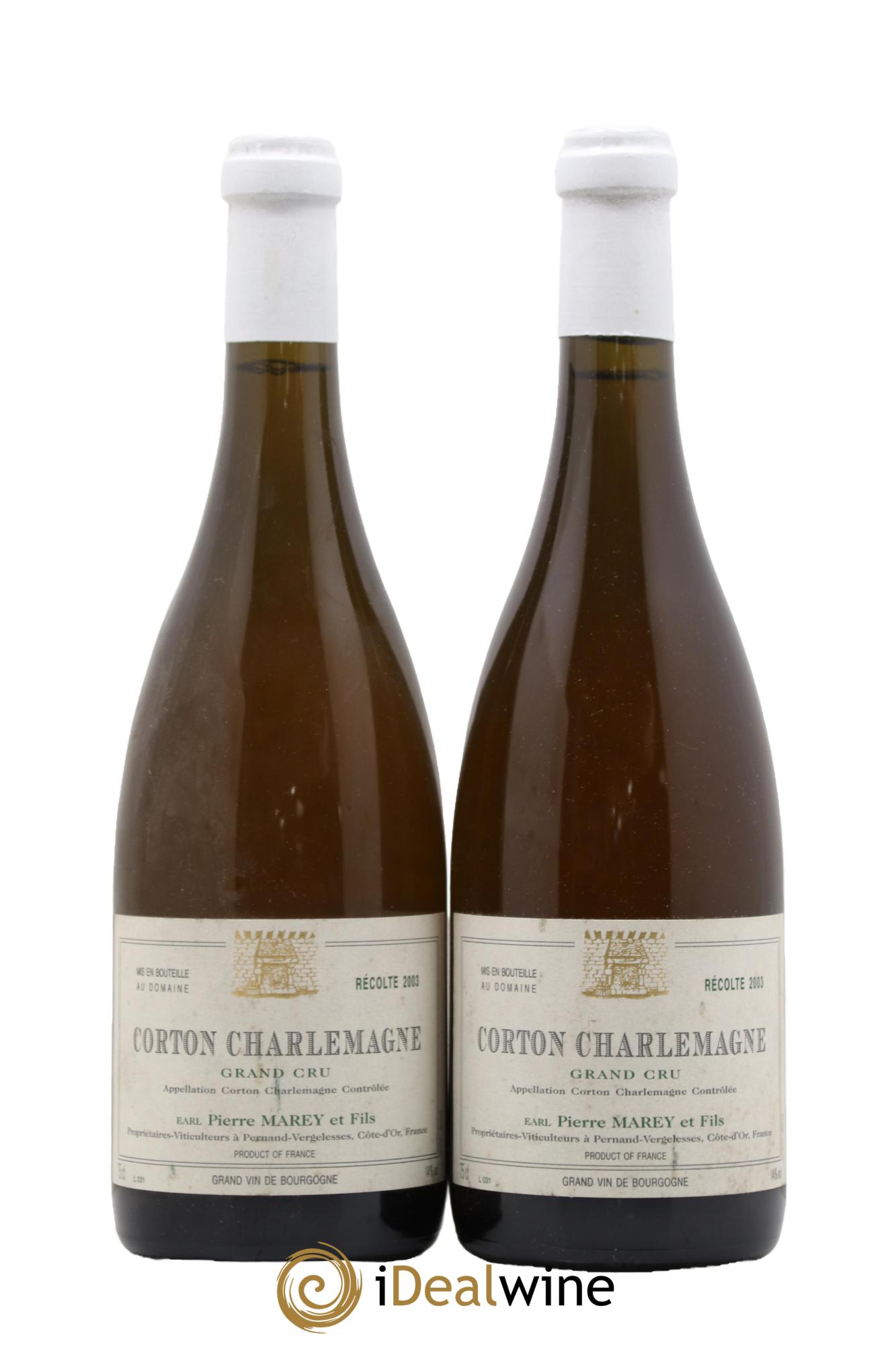 Corton-Charlemagne Grand Cru Pierre Marey & Fils 2003 - Lot de 2 bouteilles - 0