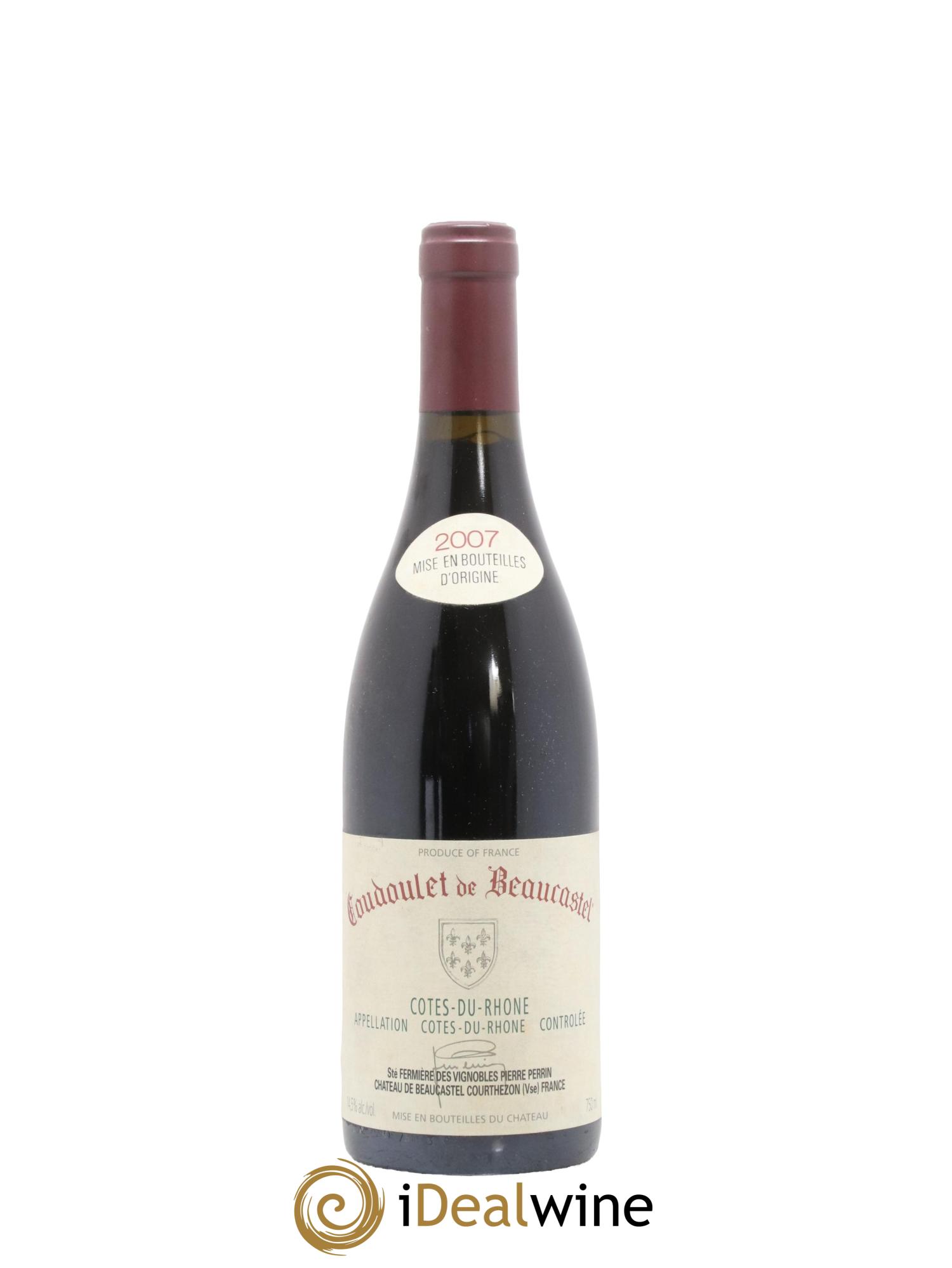 Côtes du Rhône Coudoulet de Beaucastel Famille Perrin 2007 - Lot de 1 bouteille - 0